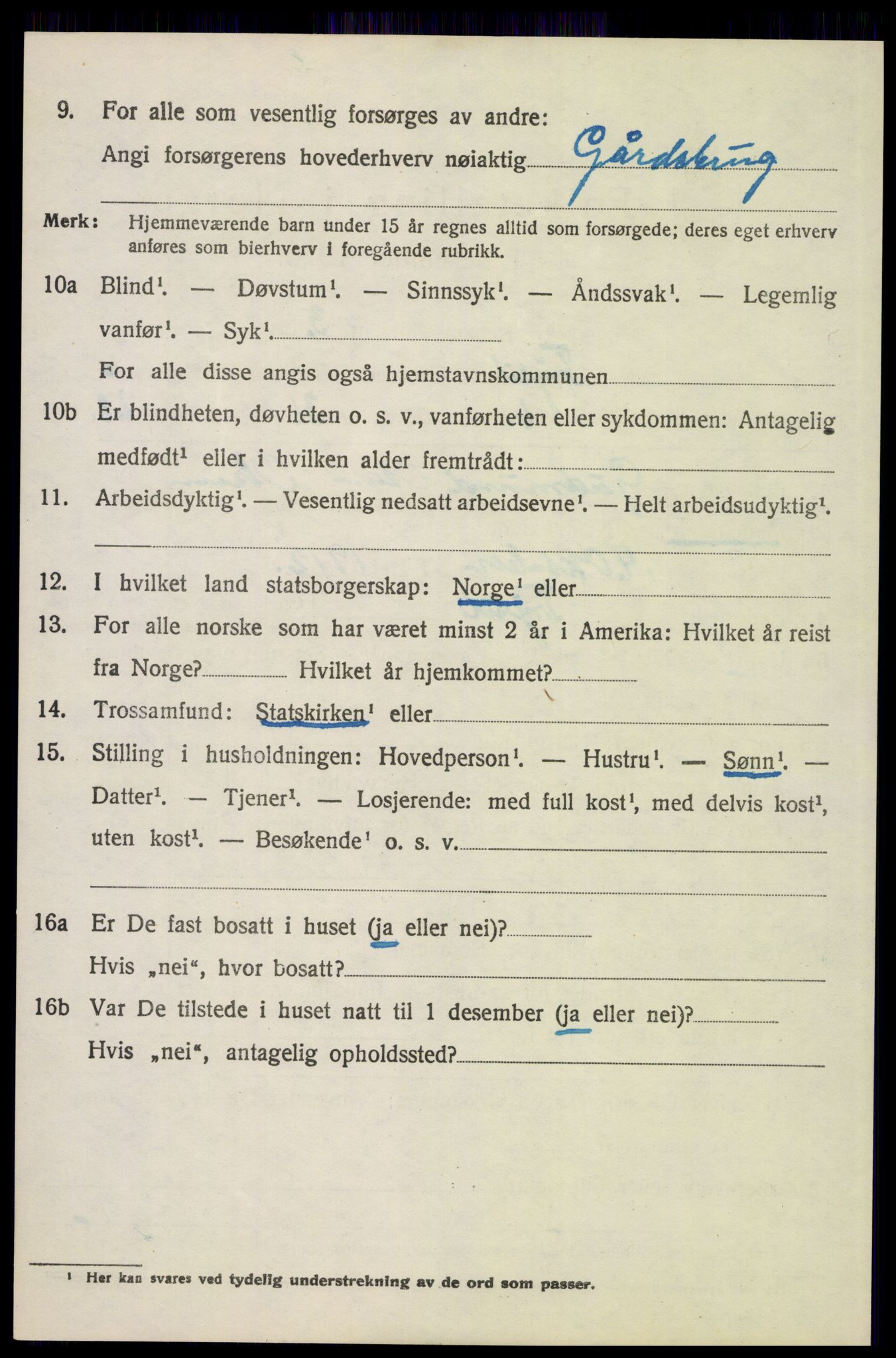 SAH, 1920 census for Trysil, 1920, p. 6926