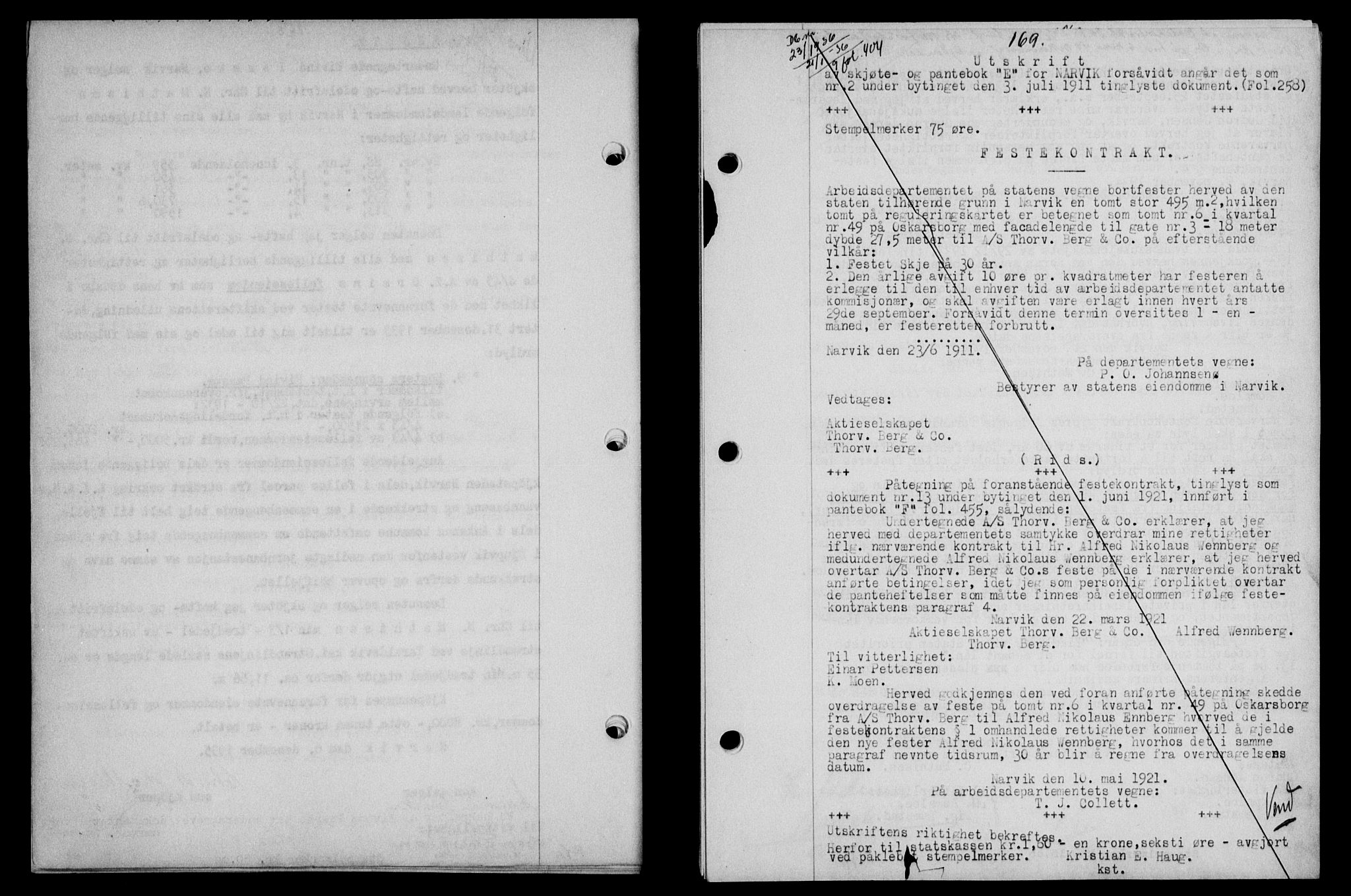 Narvik sorenskriveri, SAT/A-0002/1/2/2C/2Ca/L0011: Mortgage book no. 14, 1935-1937, Deed date: 21.01.1936