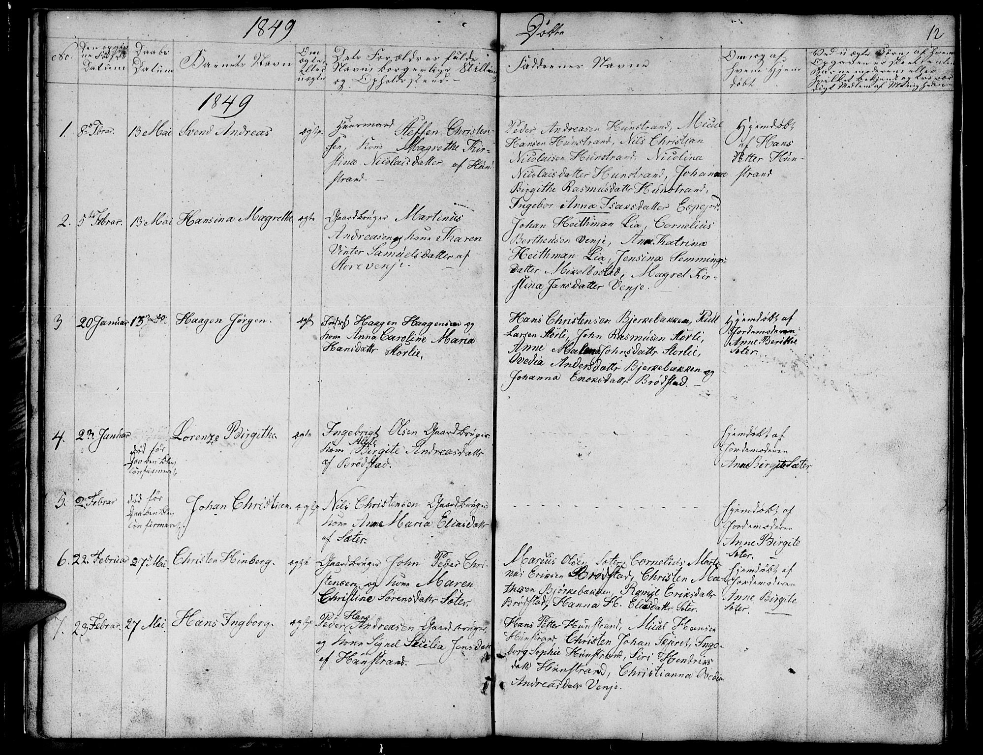 Tranøy sokneprestkontor, SATØ/S-1313/I/Ia/Iab/L0011klokker: Parish register (copy) no. 11, 1845-1859, p. 12