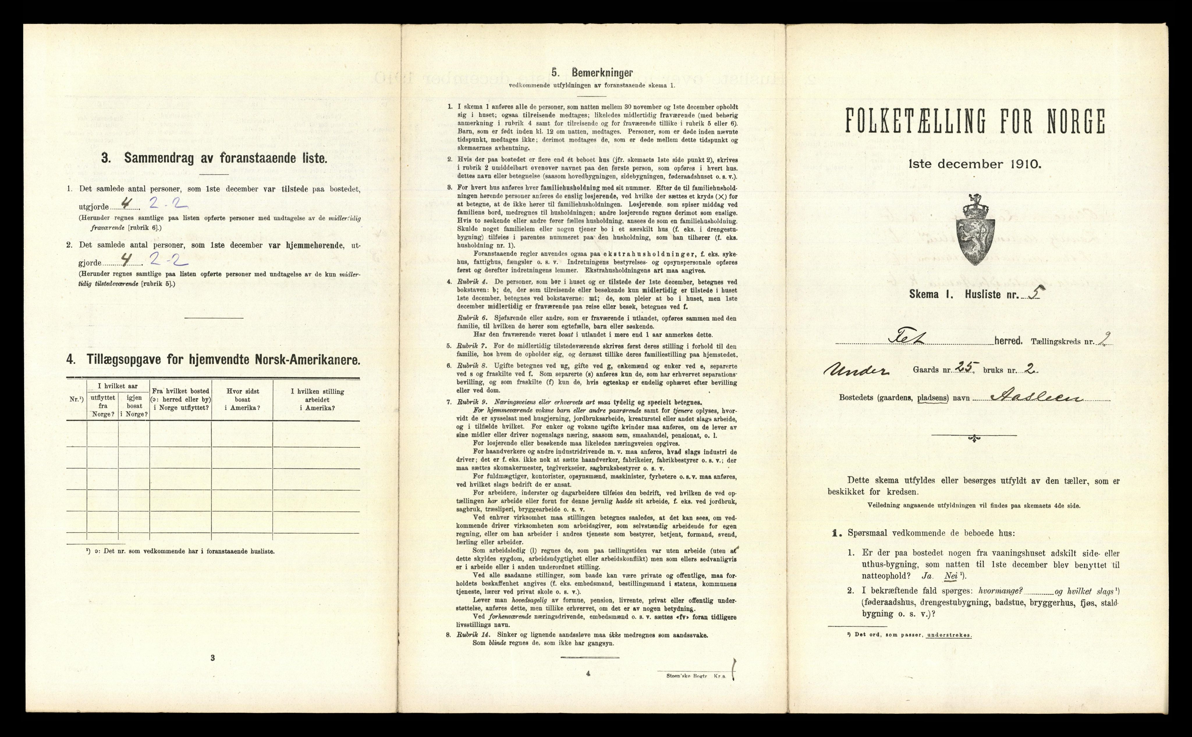 RA, 1910 census for Fet, 1910, p. 251