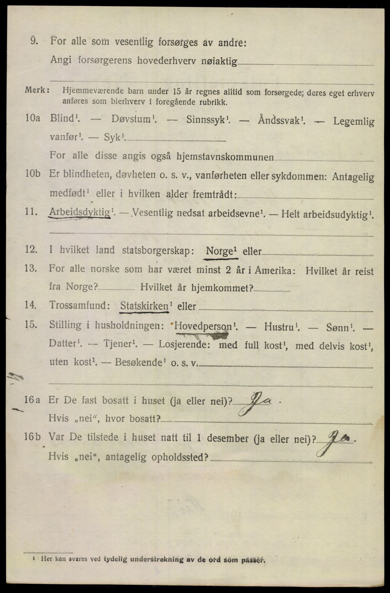 SAKO, 1920 census for Lunde, 1920, p. 1632