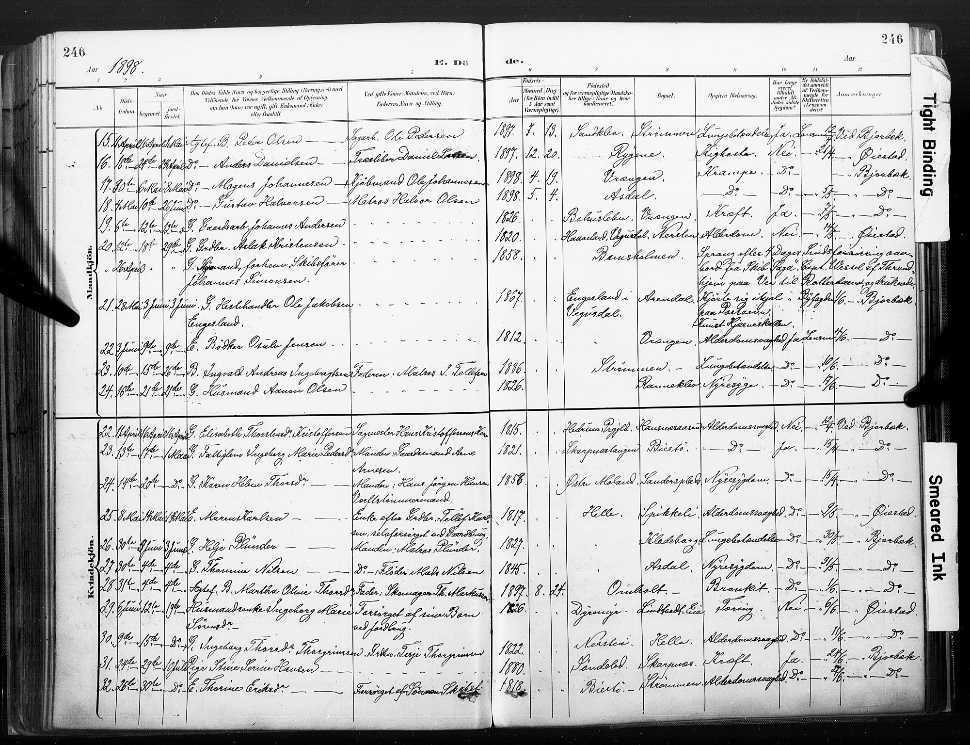 Øyestad sokneprestkontor, AV/SAK-1111-0049/F/Fa/L0018: Parish register (official) no. A 18, 1897-1907, p. 246