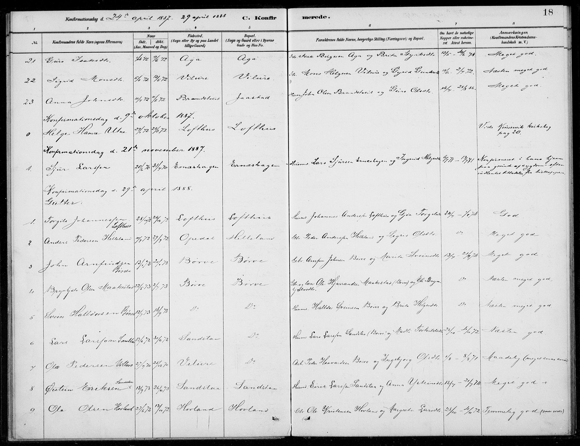 Ullensvang sokneprestembete, SAB/A-78701/H/Haa: Parish register (official) no. B  2, 1880-1910, p. 18