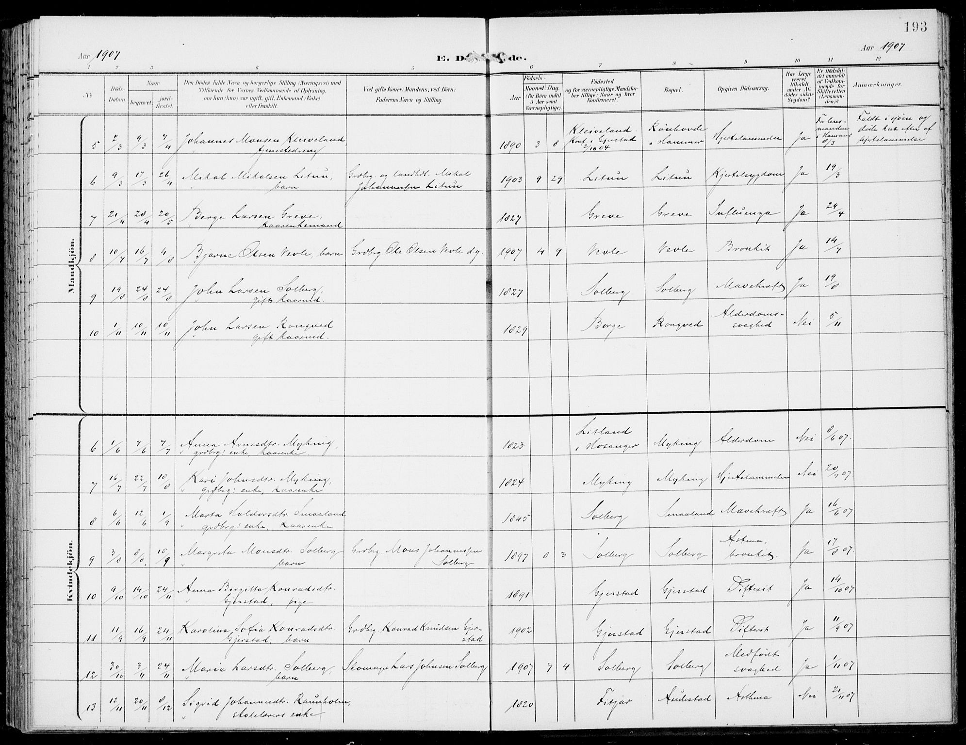 Haus sokneprestembete, AV/SAB-A-75601/H/Haa: Parish register (official) no. C  2, 1900-1915, p. 193