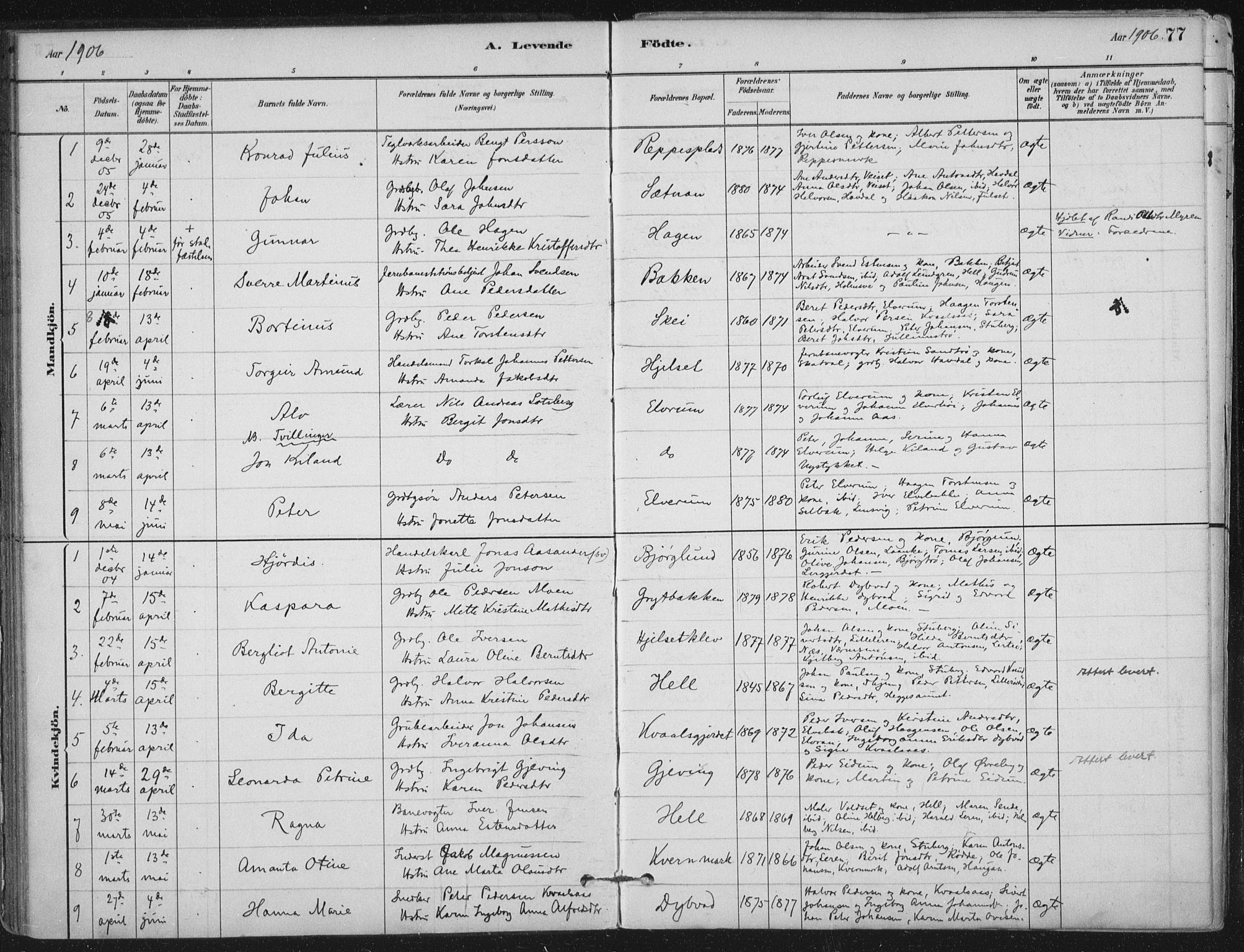 Ministerialprotokoller, klokkerbøker og fødselsregistre - Nord-Trøndelag, SAT/A-1458/710/L0095: Parish register (official) no. 710A01, 1880-1914, p. 77