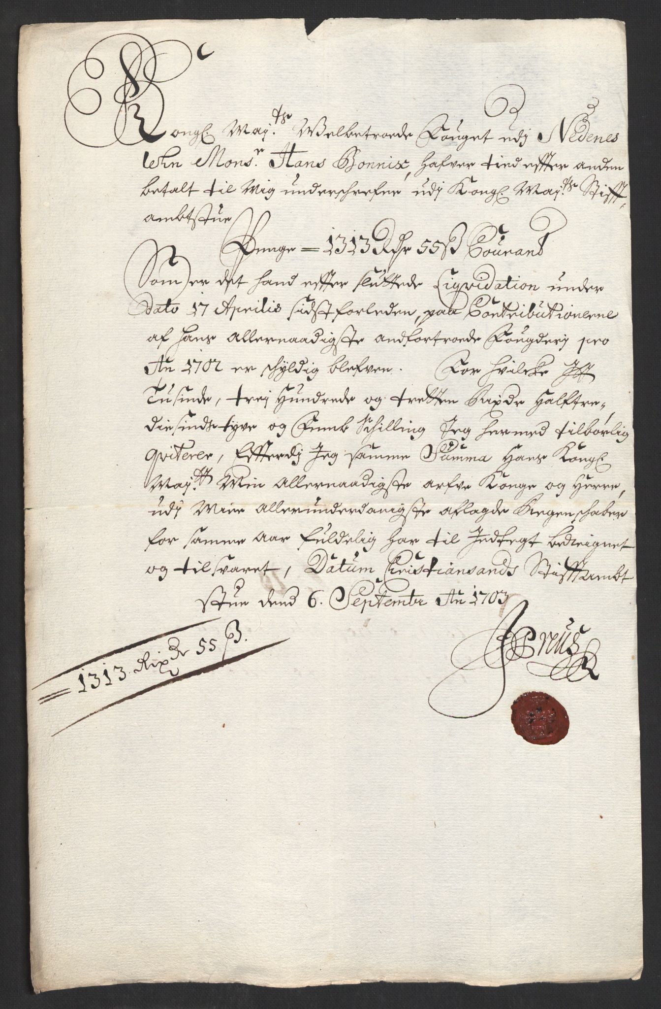 Rentekammeret inntil 1814, Reviderte regnskaper, Fogderegnskap, AV/RA-EA-4092/R39/L2316: Fogderegnskap Nedenes, 1702-1703, p. 403