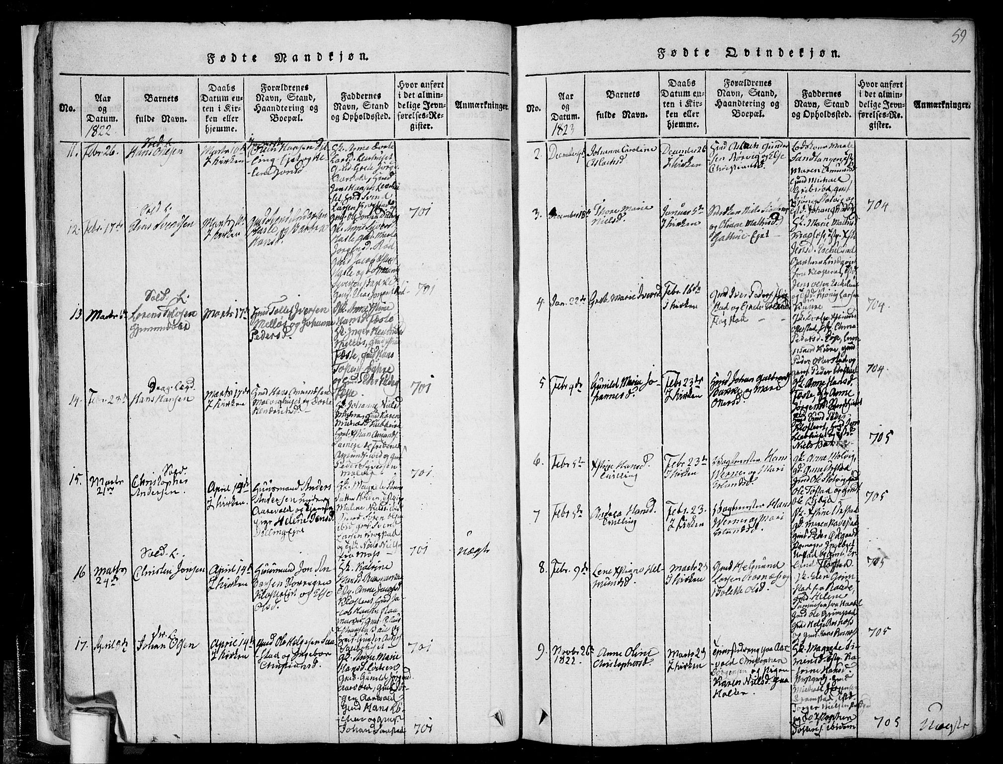 Rygge prestekontor Kirkebøker, SAO/A-10084b/F/Fa/L0003: Parish register (official) no. 3, 1814-1836, p. 58-59