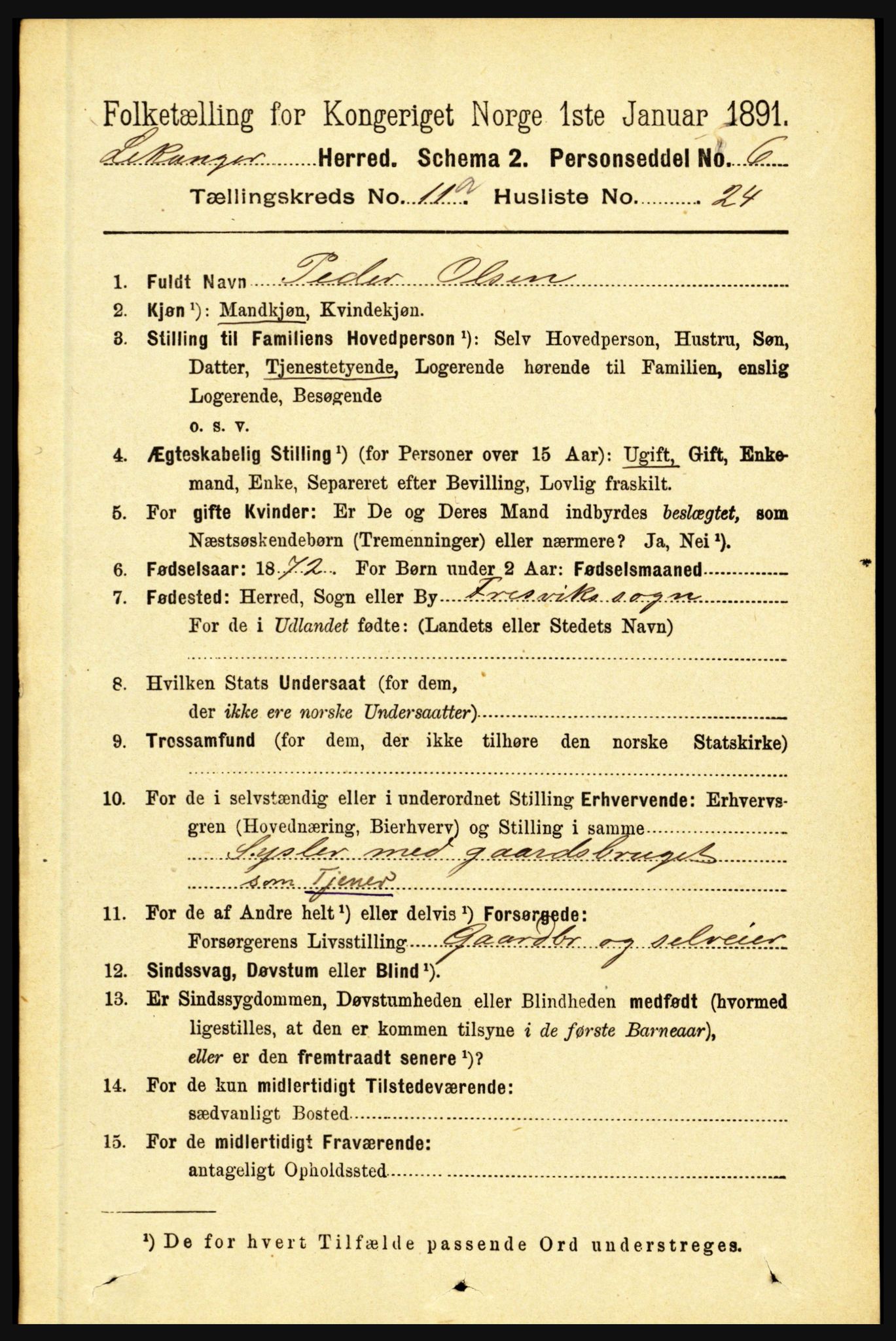 RA, 1891 census for 1419 Leikanger, 1891, p. 2130