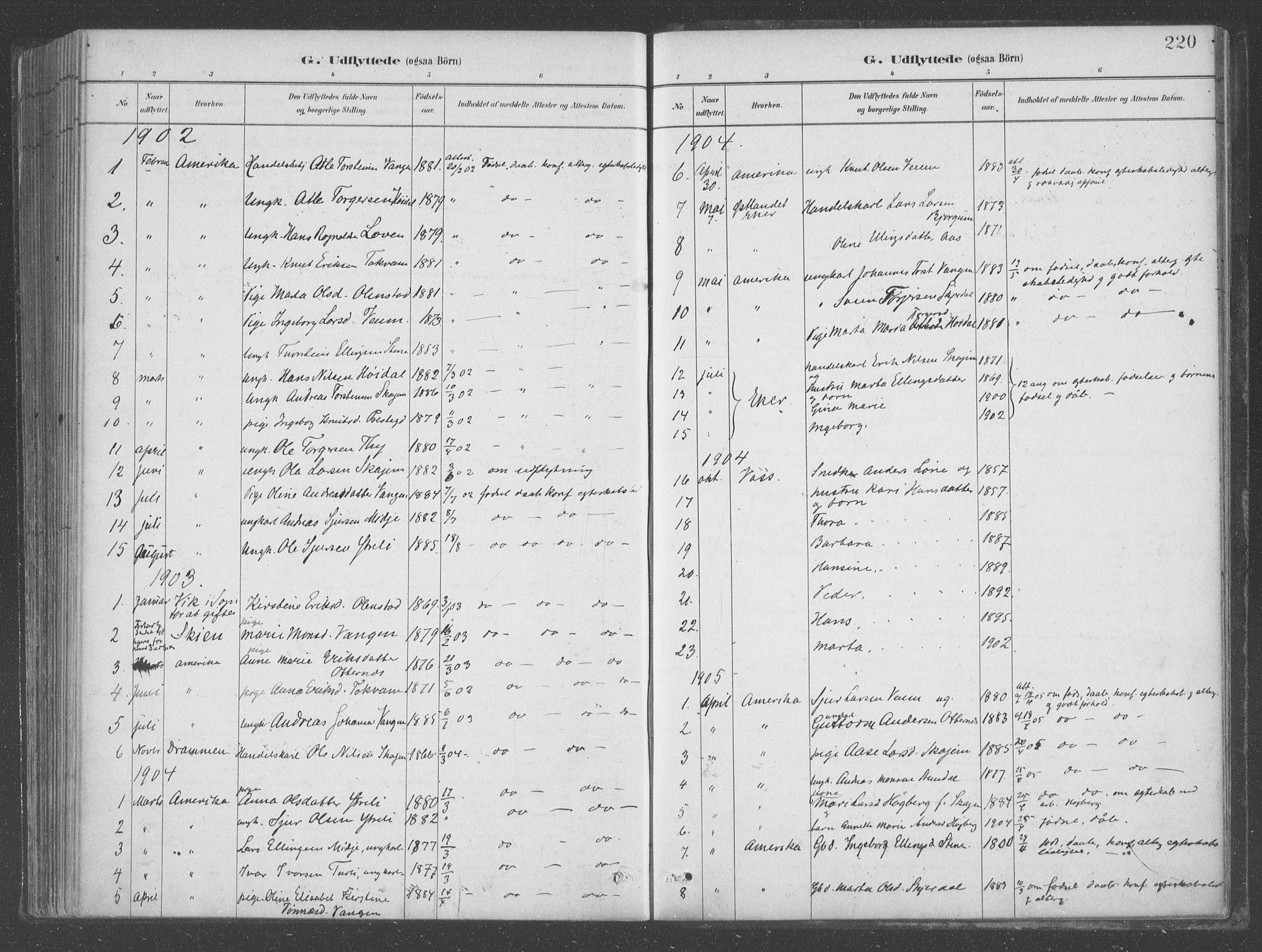 Aurland sokneprestembete, SAB/A-99937/H/Ha/Hab/L0001: Parish register (official) no. B  1, 1880-1909, p. 220