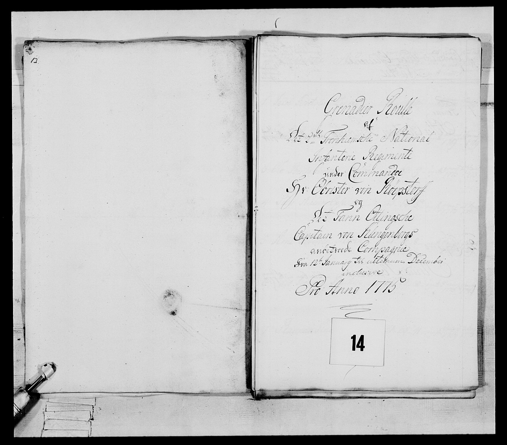 Generalitets- og kommissariatskollegiet, Det kongelige norske kommissariatskollegium, AV/RA-EA-5420/E/Eh/L0077: 2. Trondheimske nasjonale infanteriregiment, 1774-1778, p. 71