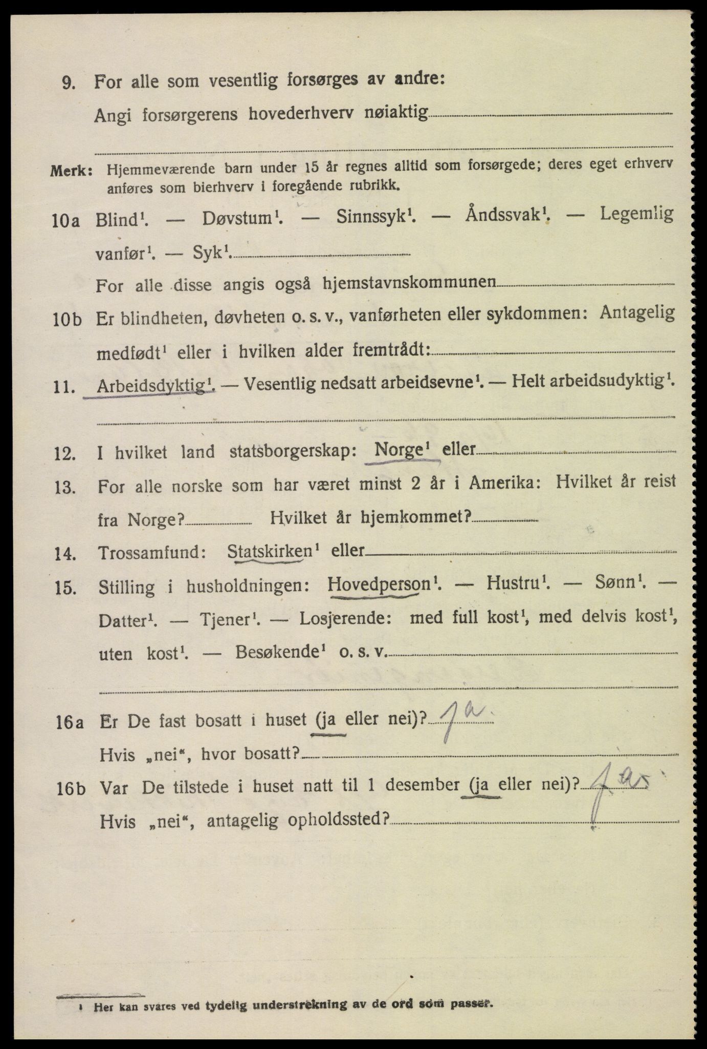 SAK, 1920 census for Evje, 1920, p. 987