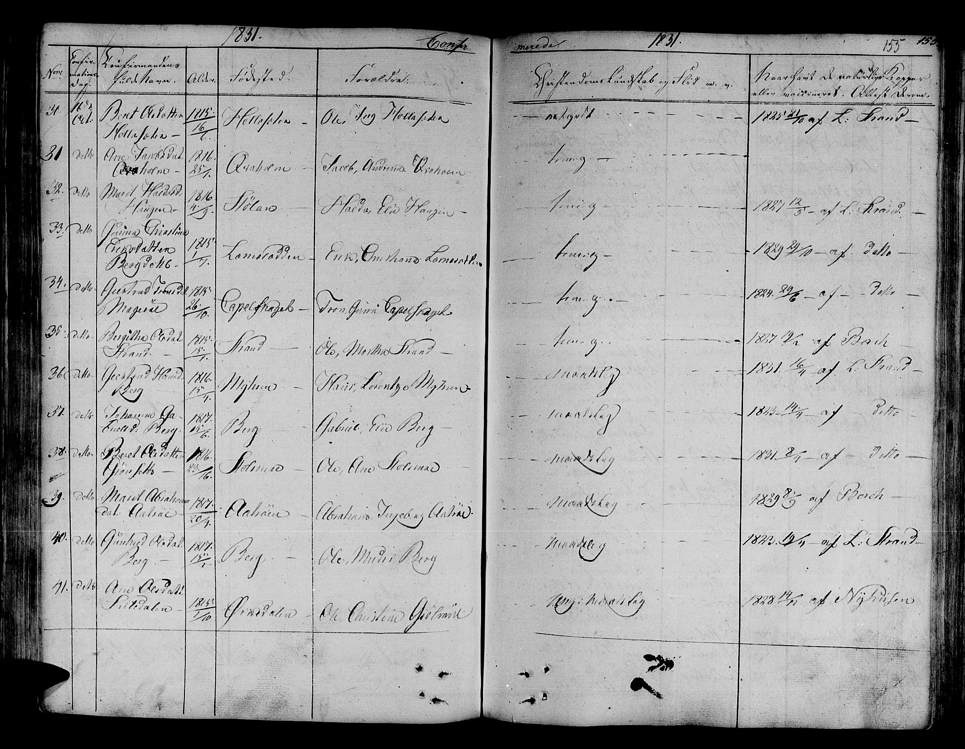 Ministerialprotokoller, klokkerbøker og fødselsregistre - Sør-Trøndelag, AV/SAT-A-1456/630/L0492: Parish register (official) no. 630A05, 1830-1840, p. 155