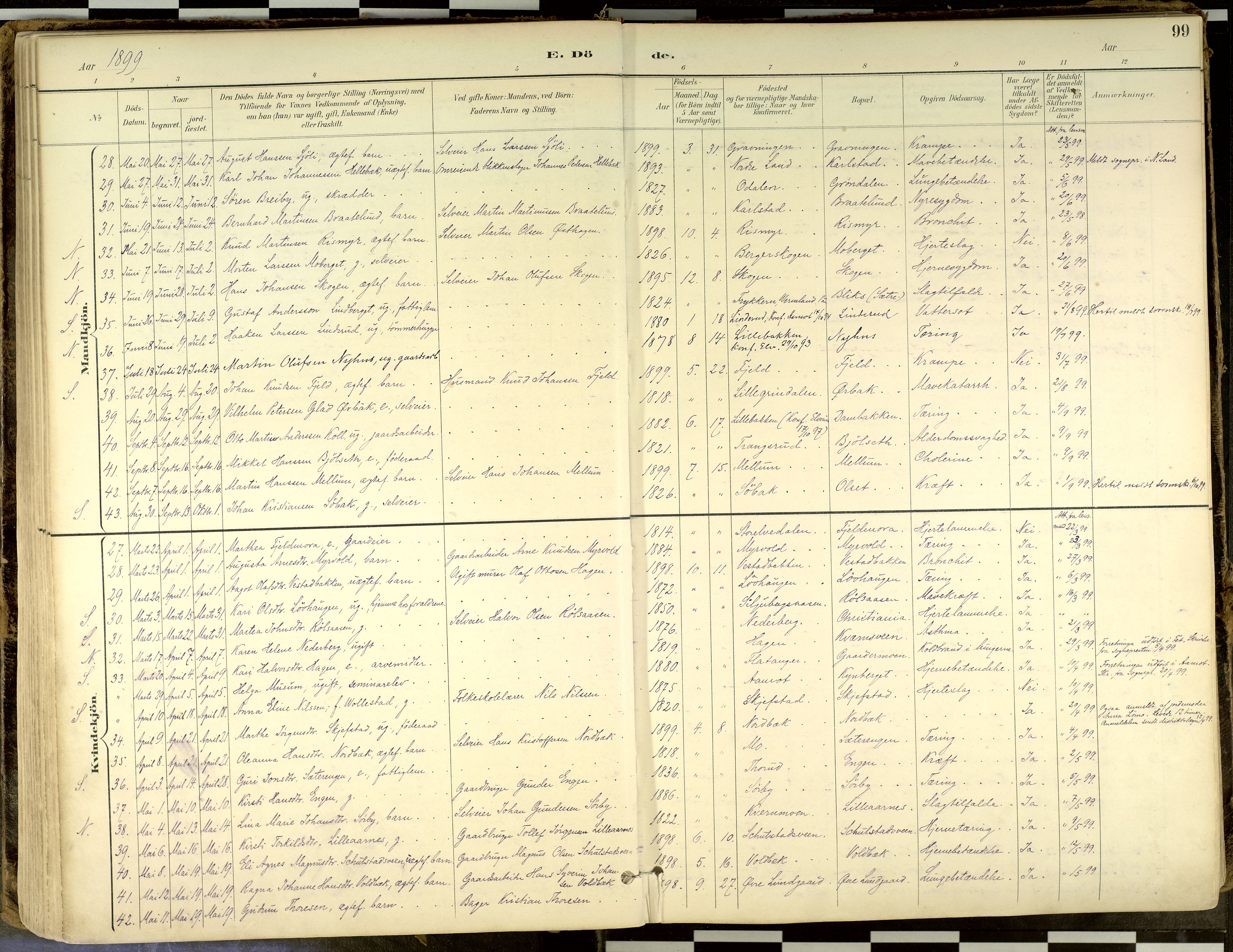 Elverum prestekontor, SAH/PREST-044/H/Ha/Haa/L0018: Parish register (official) no. 18, 1894-1914, p. 99