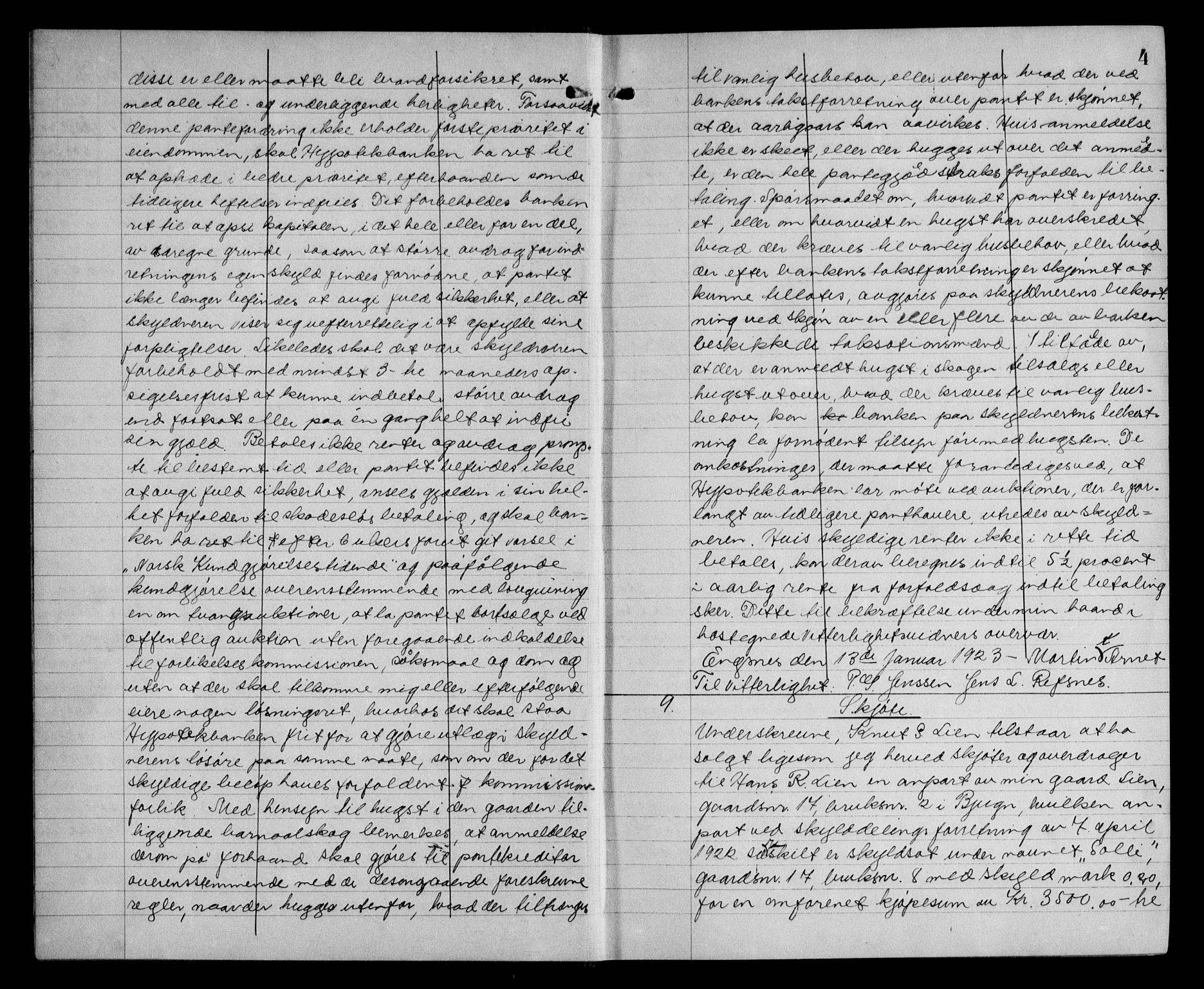 Fosen sorenskriveri, AV/SAT-A-1107/1/2/2C/L0059: Mortgage book no. 50, 1923-1923, p. 4