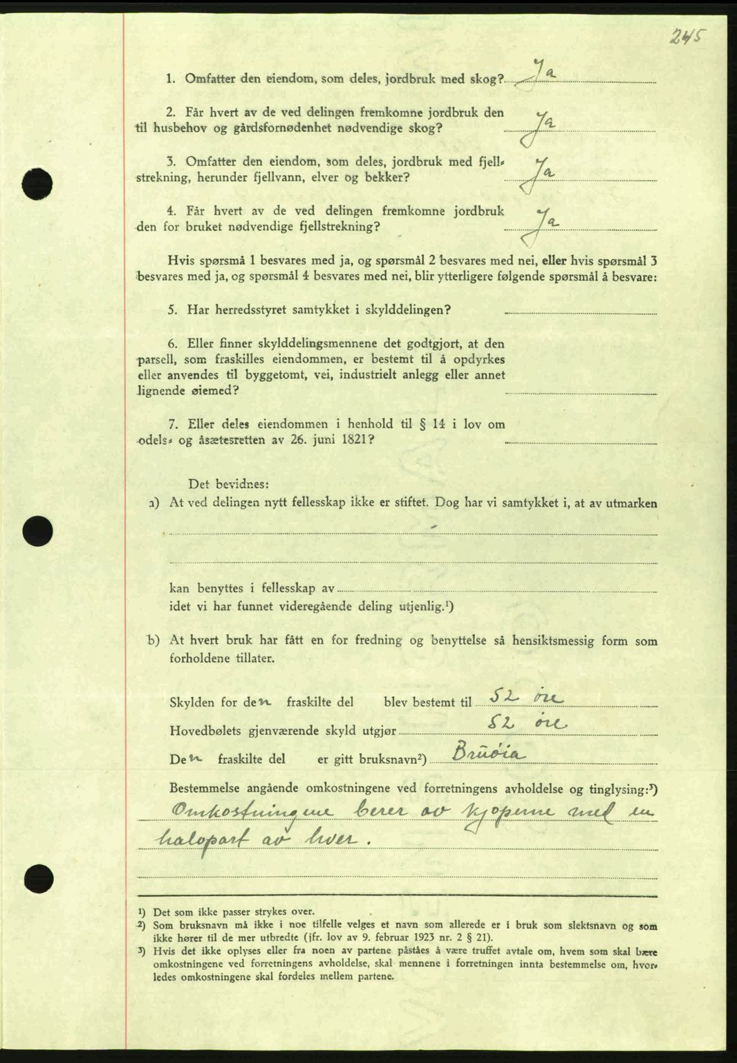 Nordmøre sorenskriveri, AV/SAT-A-4132/1/2/2Ca: Mortgage book no. A100a, 1945-1945, Diary no: : 1420/1945