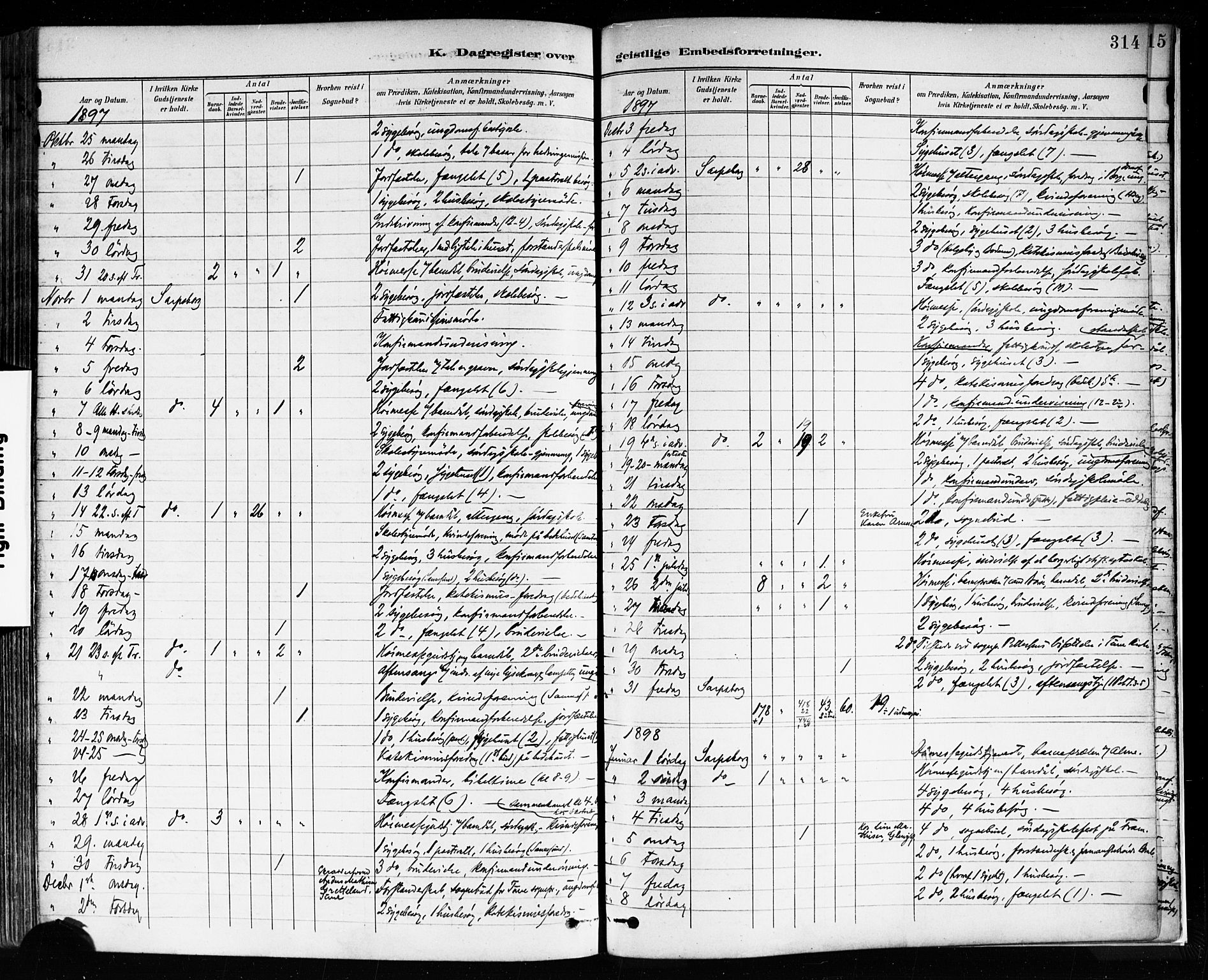 Sarpsborg prestekontor Kirkebøker, AV/SAO-A-2006/F/Fa/L0004: Parish register (official) no. 4, 1892-1899, p. 314