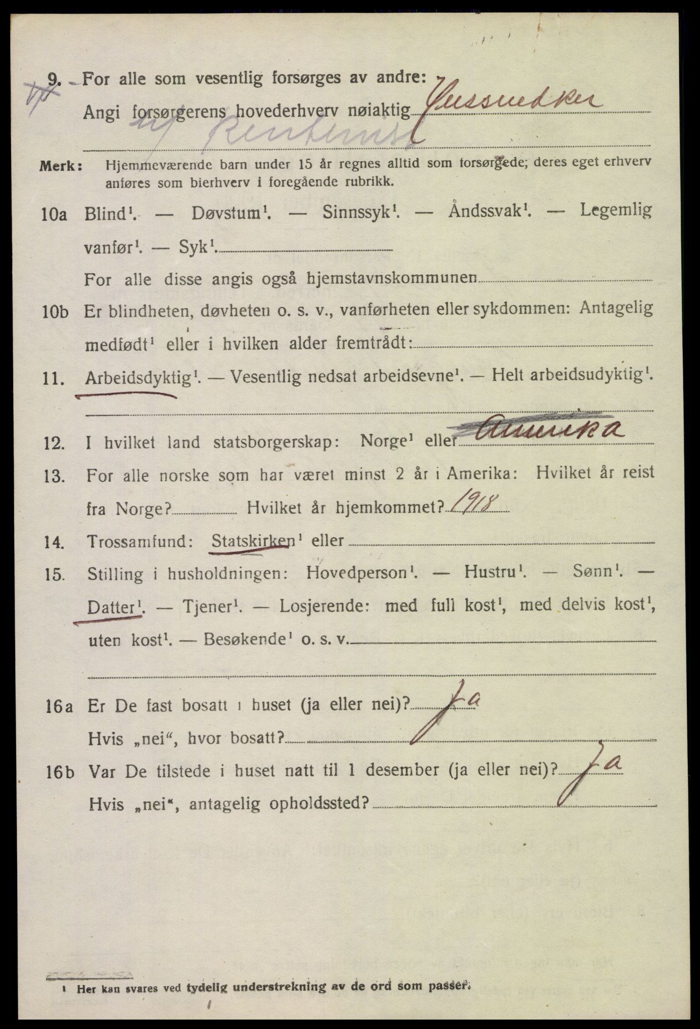 SAK, 1920 census for Tromøy, 1920, p. 3808