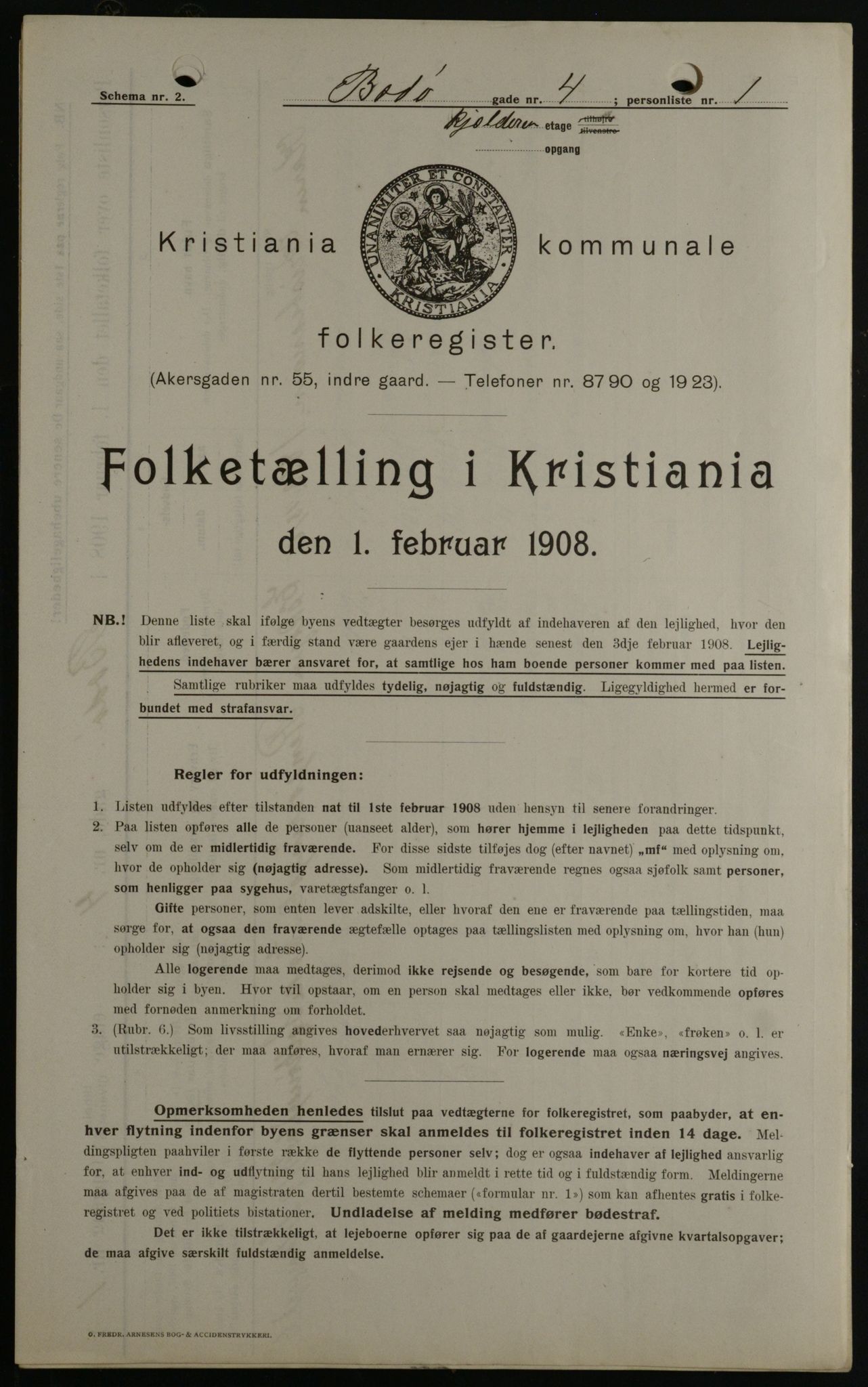 OBA, Municipal Census 1908 for Kristiania, 1908, p. 6542