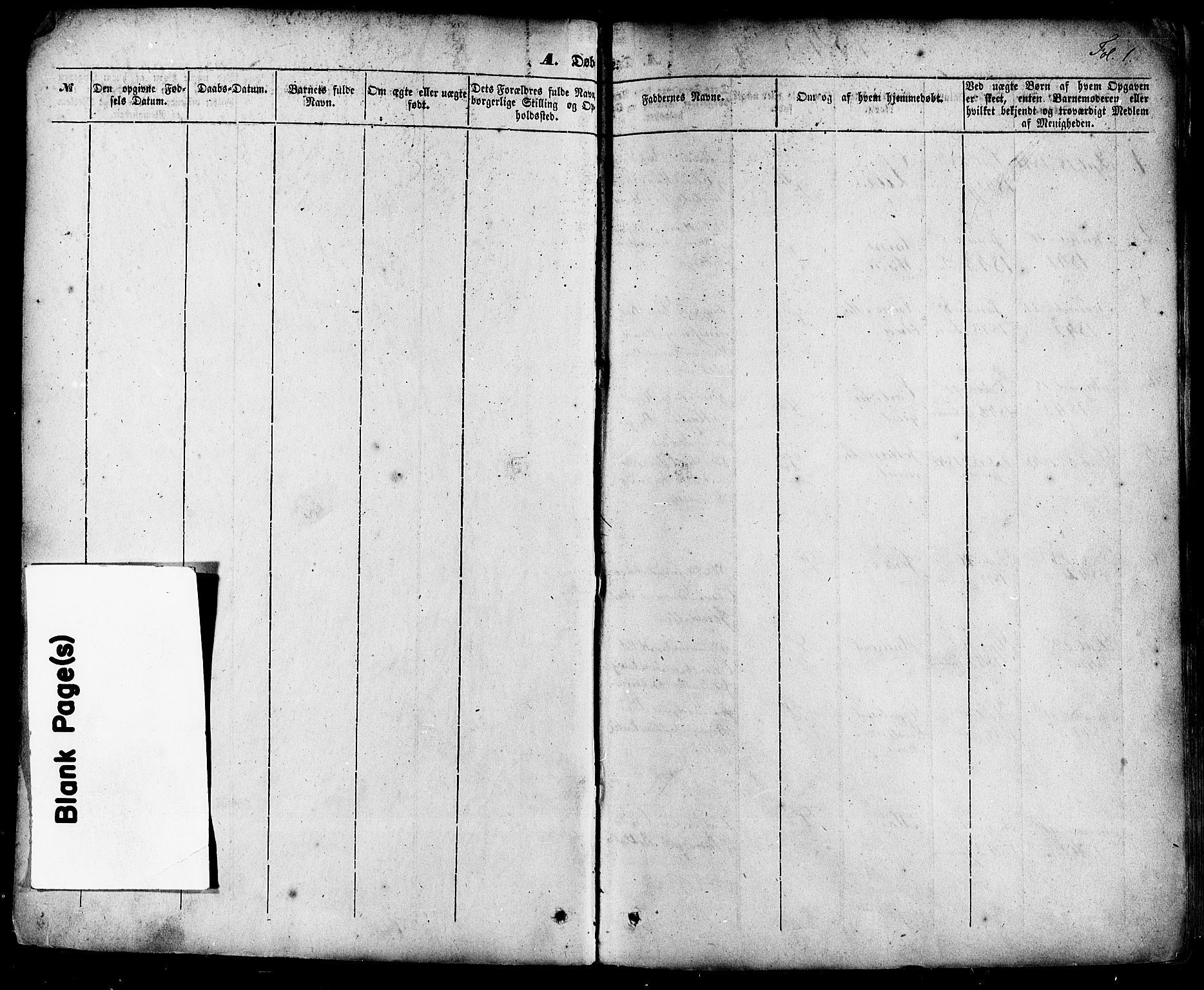 Skien kirkebøker, SAKO/A-302/F/Fa/L0006a: Parish register (official) no. 6A, 1843-1856, p. 1