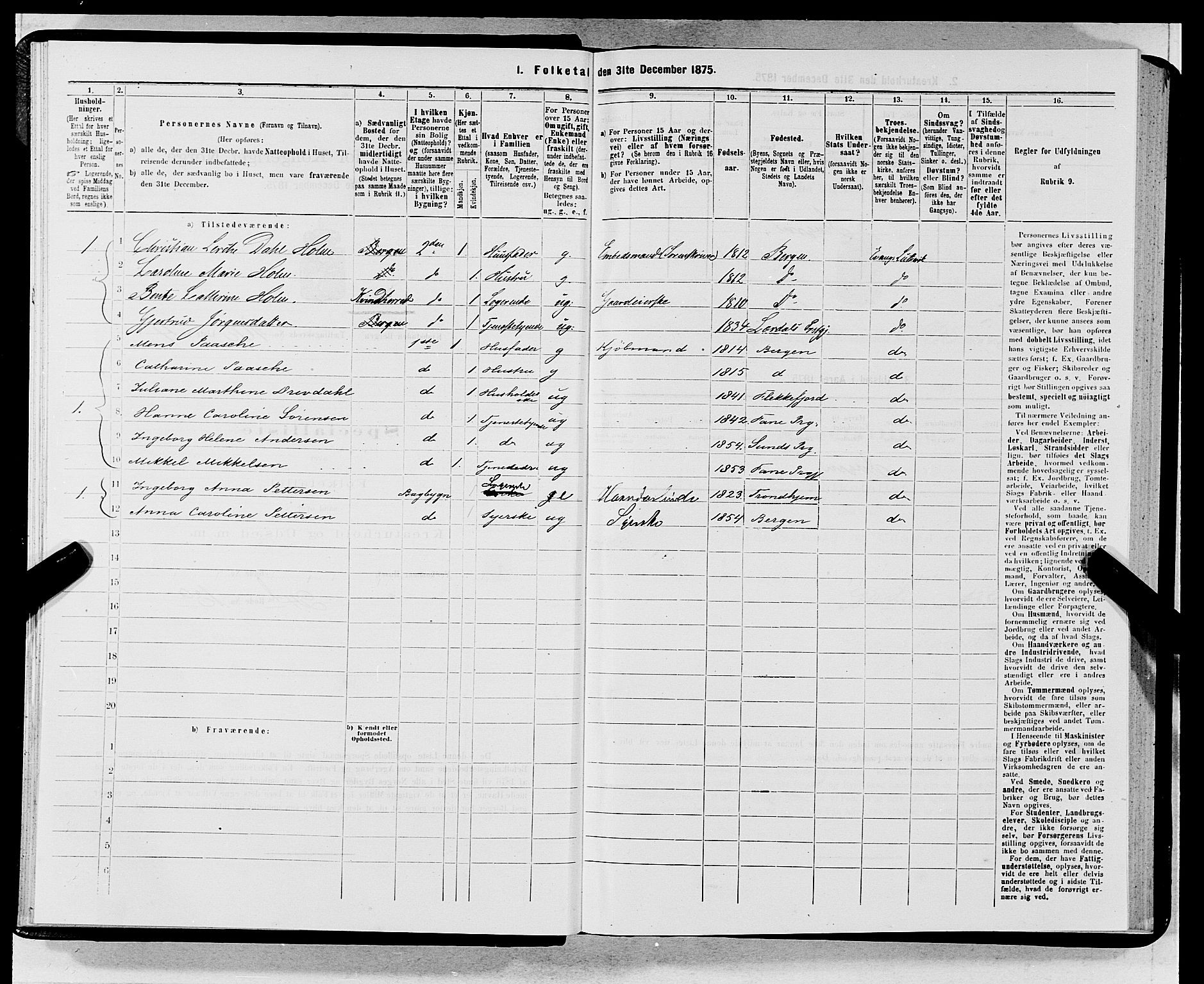 SAB, 1875 census for 1301 Bergen, 1875, p. 5709