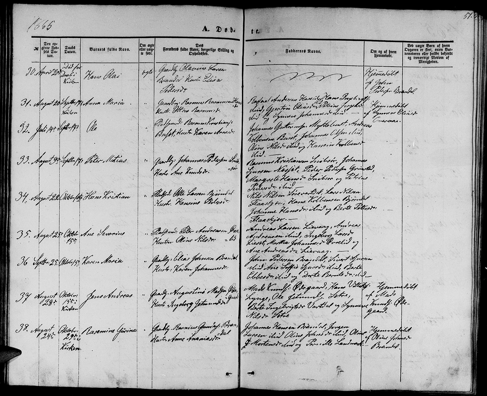 Ministerialprotokoller, klokkerbøker og fødselsregistre - Møre og Romsdal, AV/SAT-A-1454/510/L0124: Parish register (copy) no. 510C01, 1854-1877, p. 51