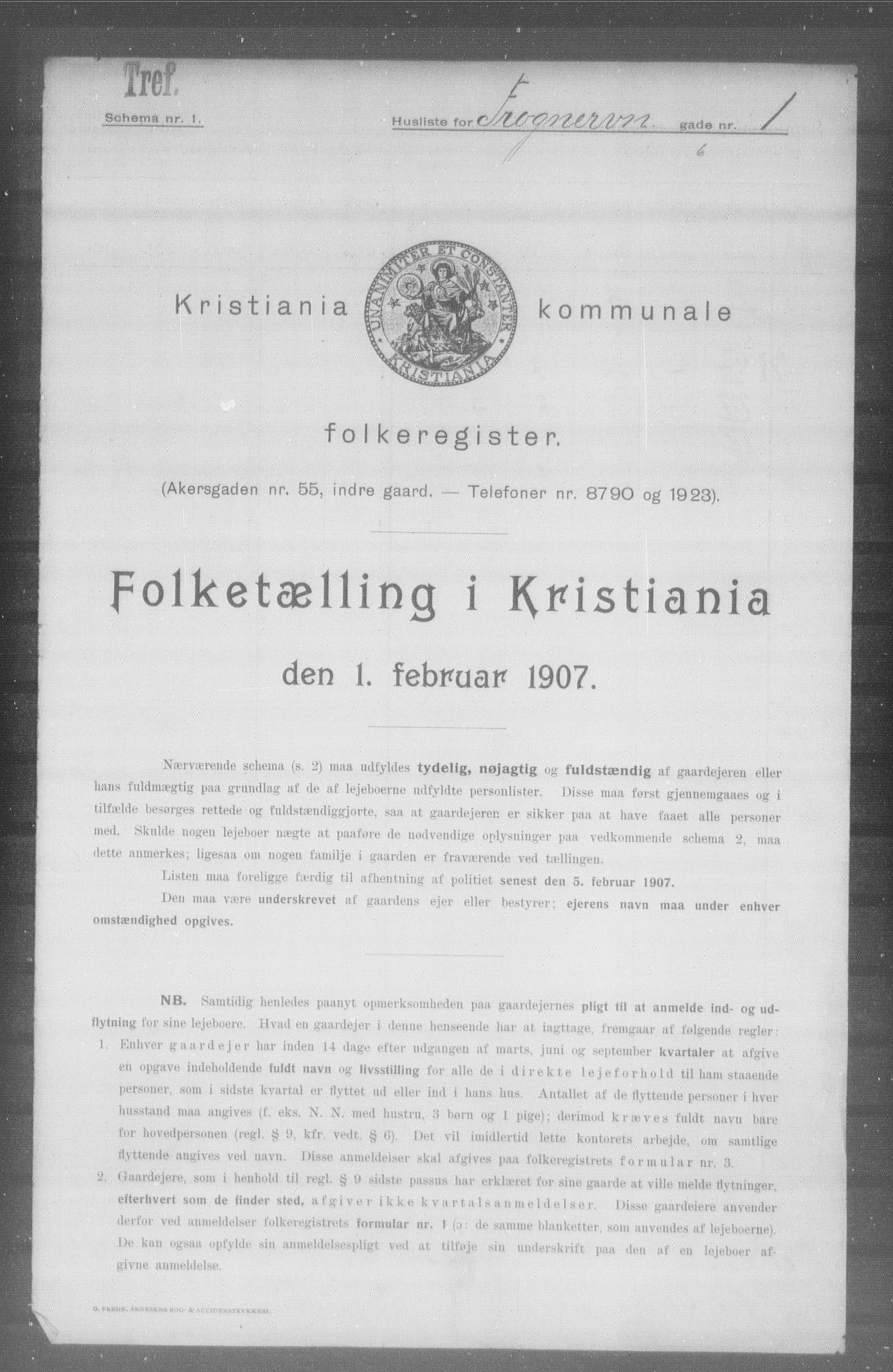 OBA, Municipal Census 1907 for Kristiania, 1907, p. 13717
