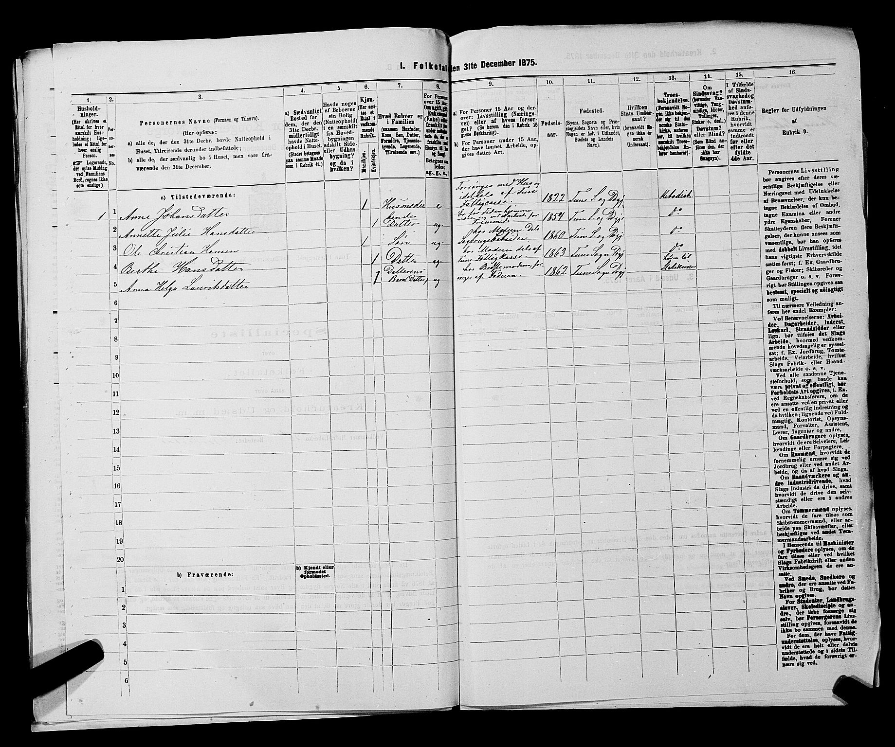 RA, 1875 census for 0130P Tune, 1875, p. 527