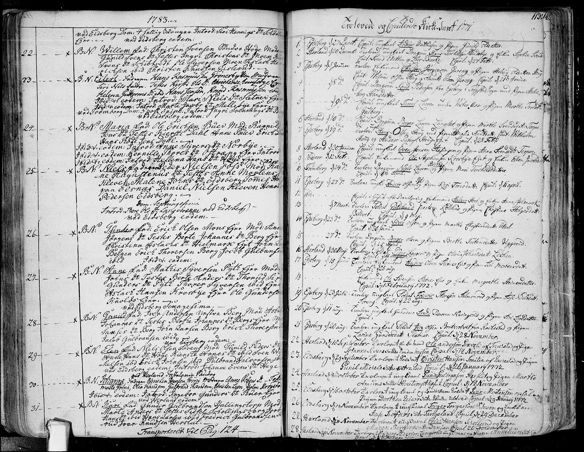 Eidsberg prestekontor Kirkebøker, SAO/A-10905/F/Fa/L0004: Parish register (official) no. I 4, 1759-1788, p. 113