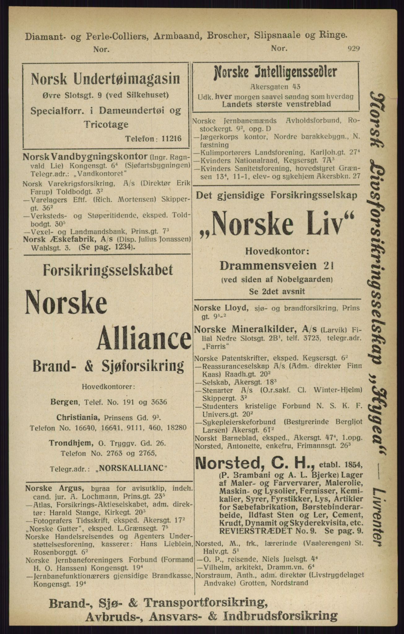 Kristiania/Oslo adressebok, PUBL/-, 1916, p. 929