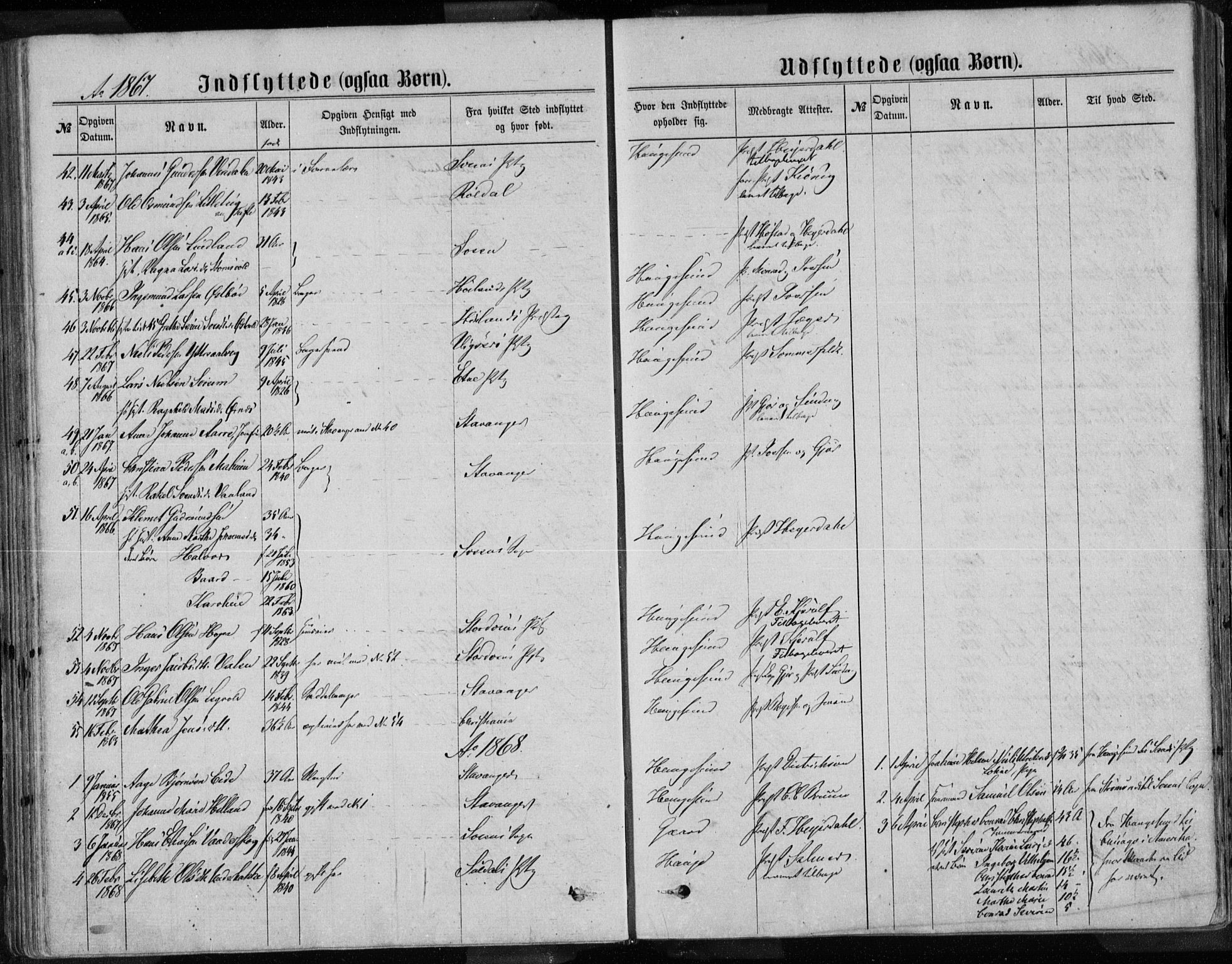 Torvastad sokneprestkontor, AV/SAST-A -101857/H/Ha/Haa/L0013: Parish register (official) no. A 12.2, 1867-1877