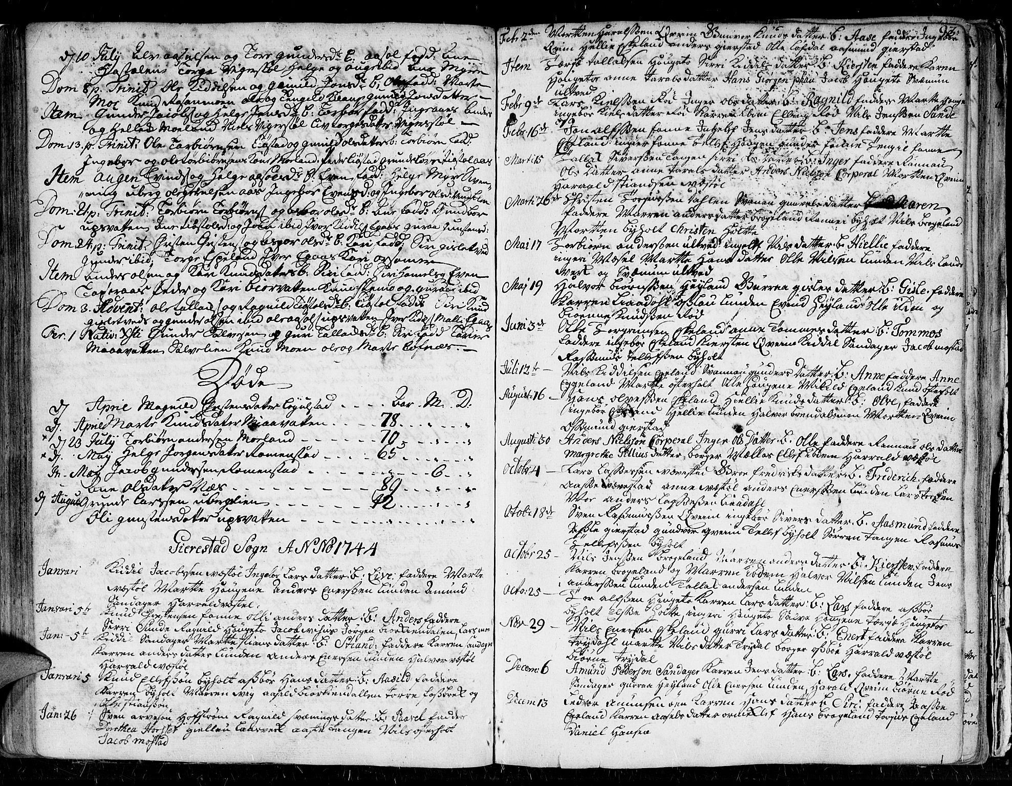 Gjerstad sokneprestkontor, SAK/1111-0014/F/Fa/Faa/L0002: Parish register (official) no. A 2, 1717-1779, p. 93