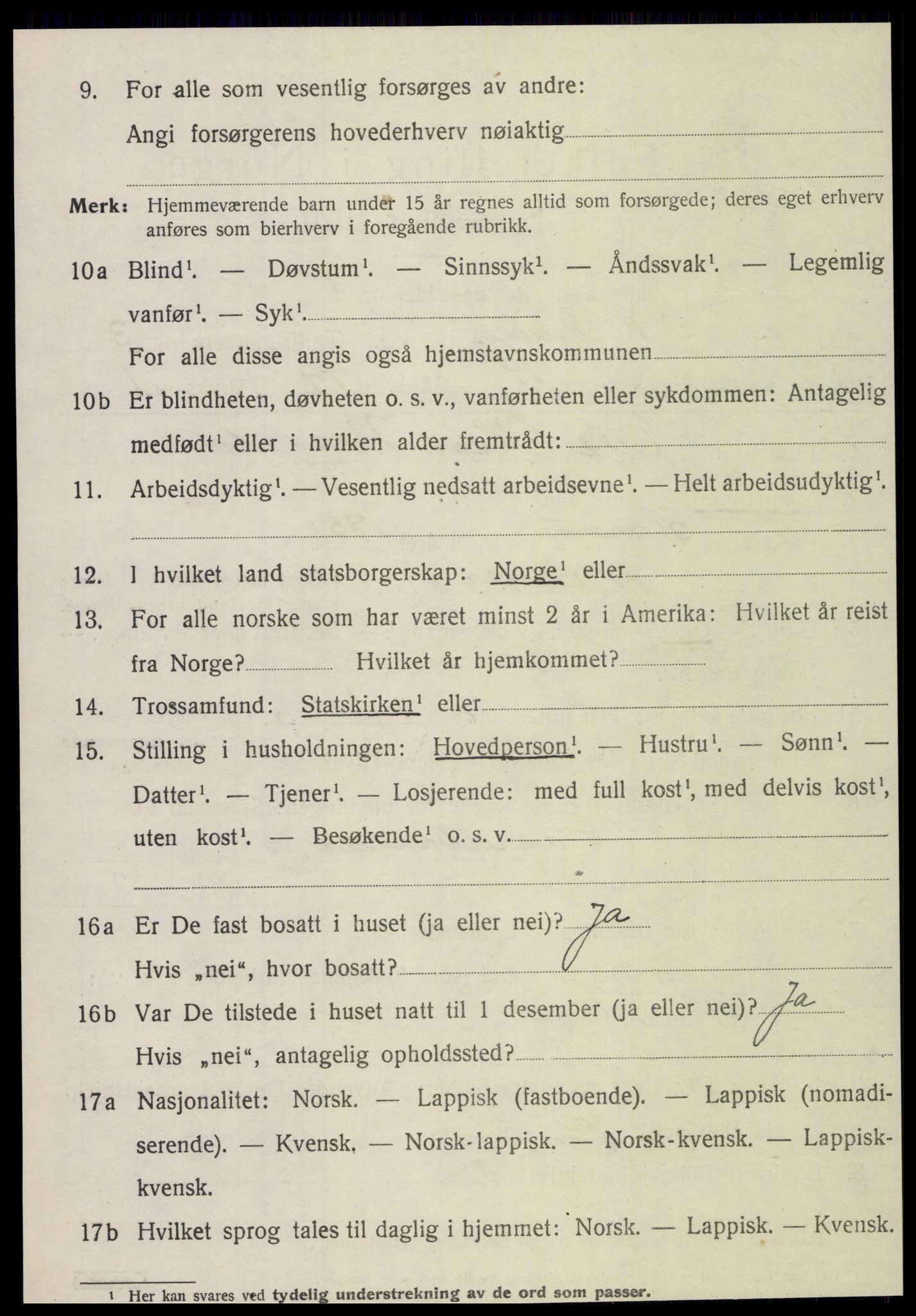 SAT, 1920 census for Meråker, 1920, p. 3361