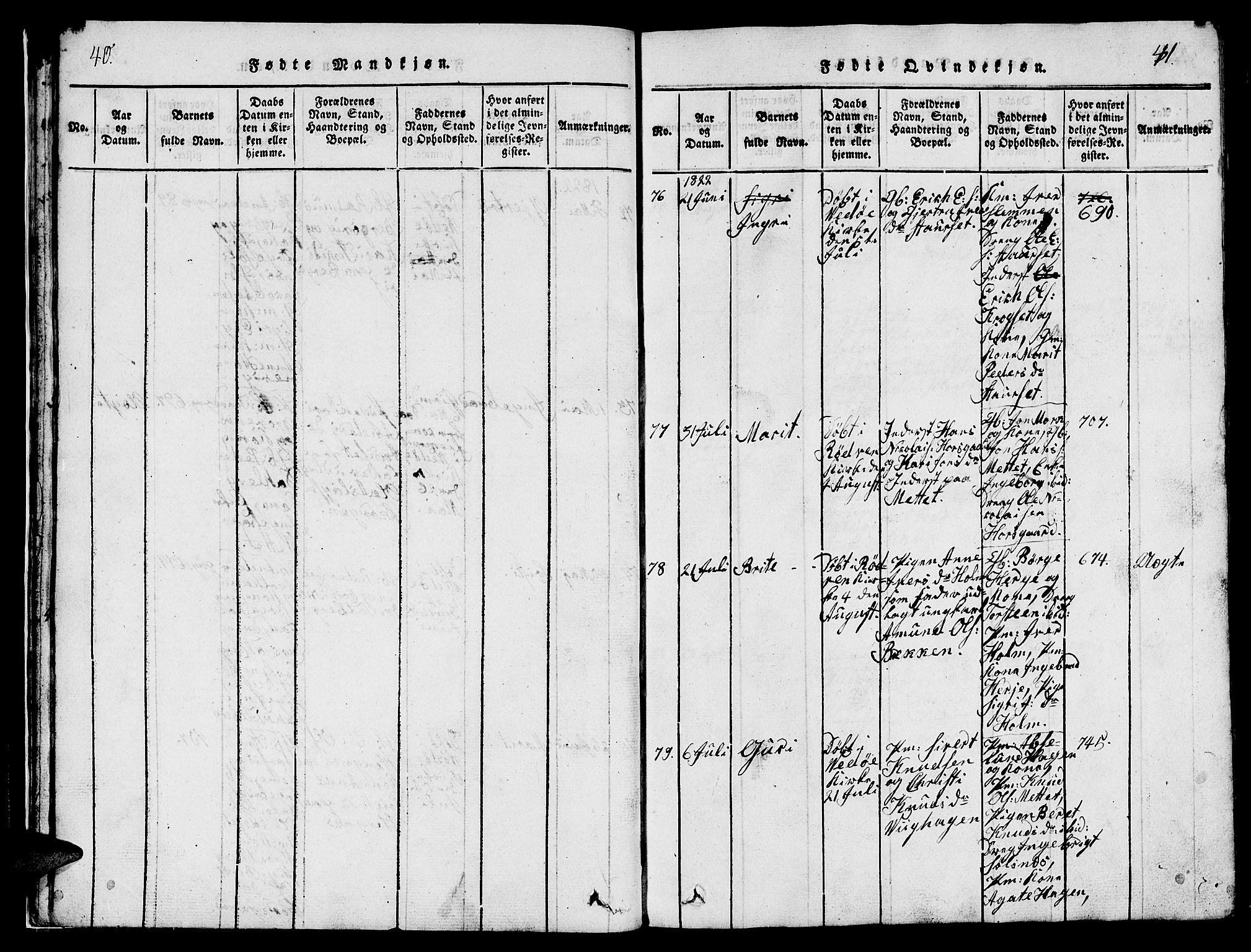 Ministerialprotokoller, klokkerbøker og fødselsregistre - Møre og Romsdal, AV/SAT-A-1454/547/L0610: Parish register (copy) no. 547C01, 1818-1839, p. 40-41