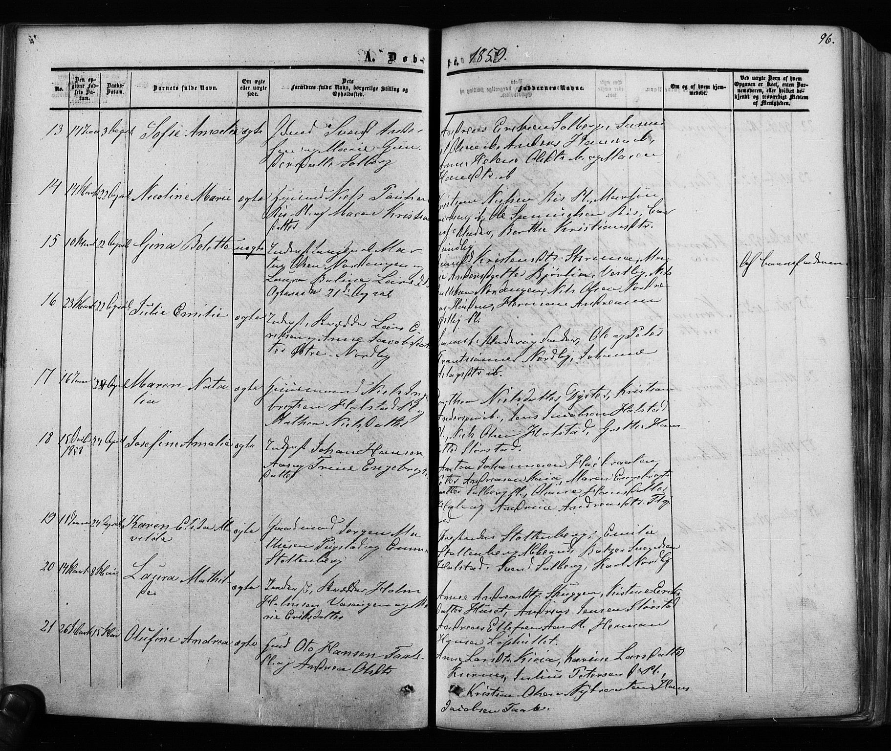 Ås prestekontor Kirkebøker, AV/SAO-A-10894/F/Fa/L0007: Parish register (official) no. I 7, 1854-1870, p. 96