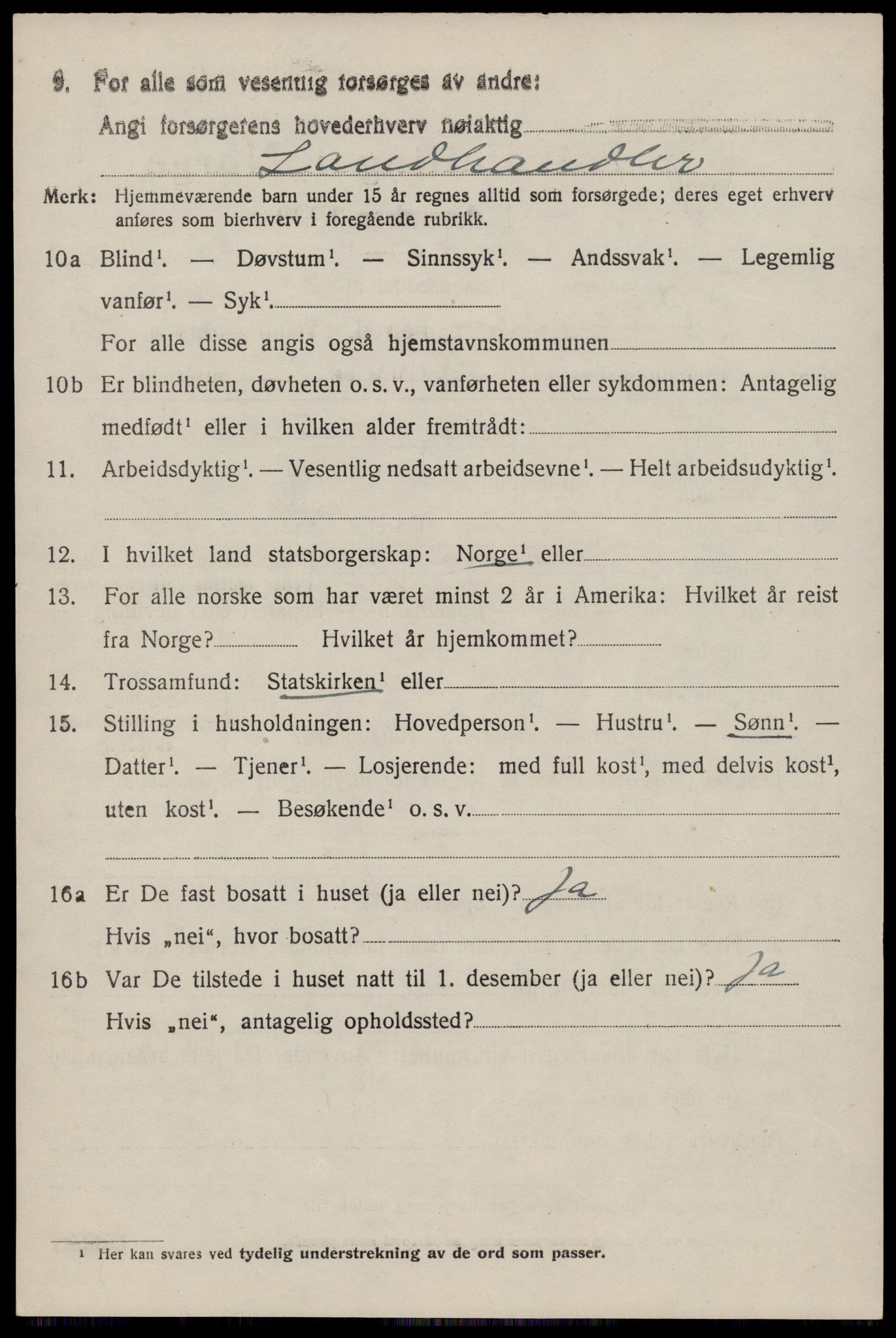 SAST, 1920 census for Rennesøy, 1920, p. 2419