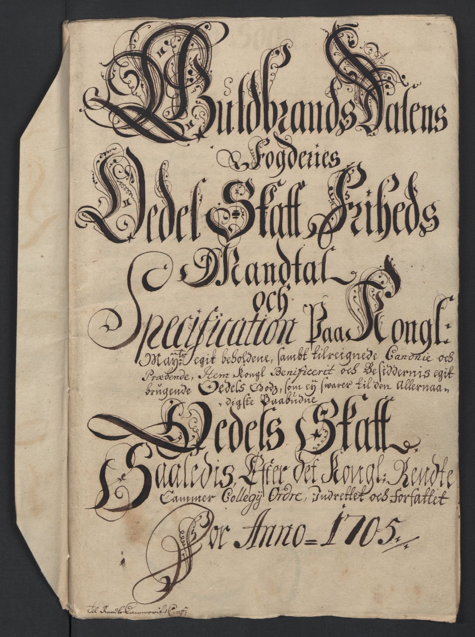 Rentekammeret inntil 1814, Reviderte regnskaper, Fogderegnskap, AV/RA-EA-4092/R17/L1178: Fogderegnskap Gudbrandsdal, 1705-1707, p. 64