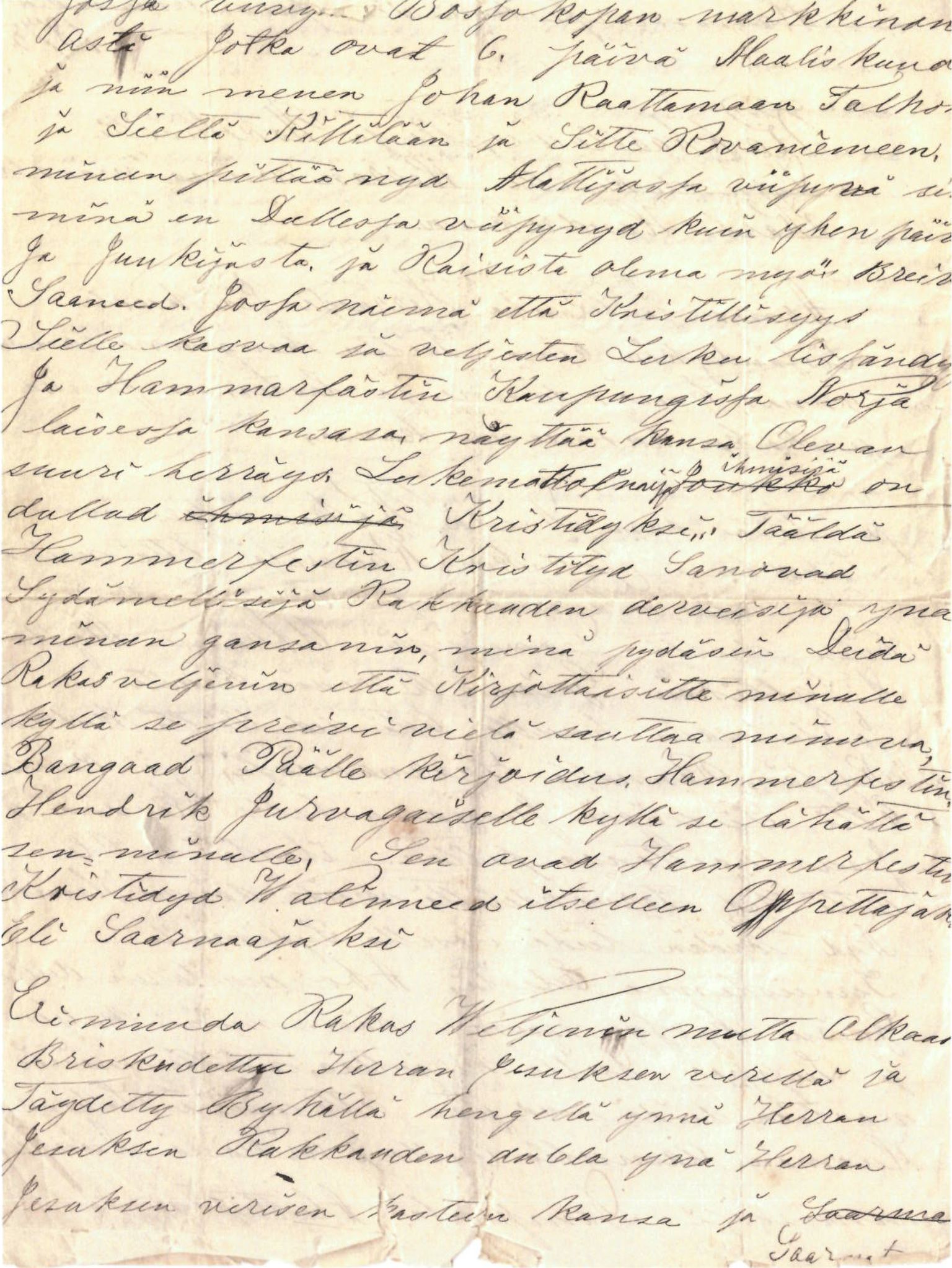 Elise Balos brevsamling, FMFB/A-1082/F/Fa/L0002: Brev fra B.Balovara til K. Henriksen , 1878