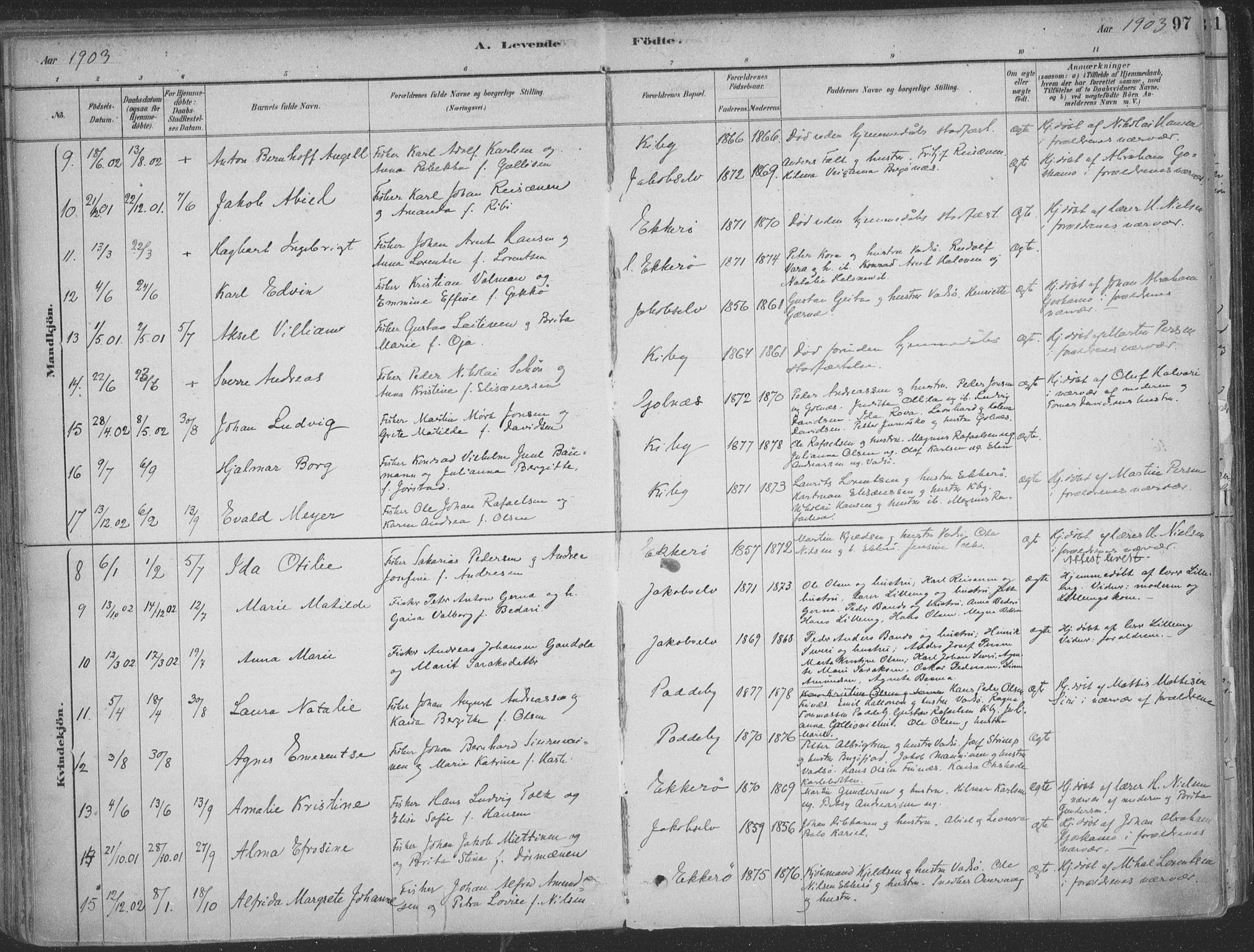 Vadsø sokneprestkontor, SATØ/S-1325/H/Ha/L0009kirke: Parish register (official) no. 9, 1881-1917, p. 97