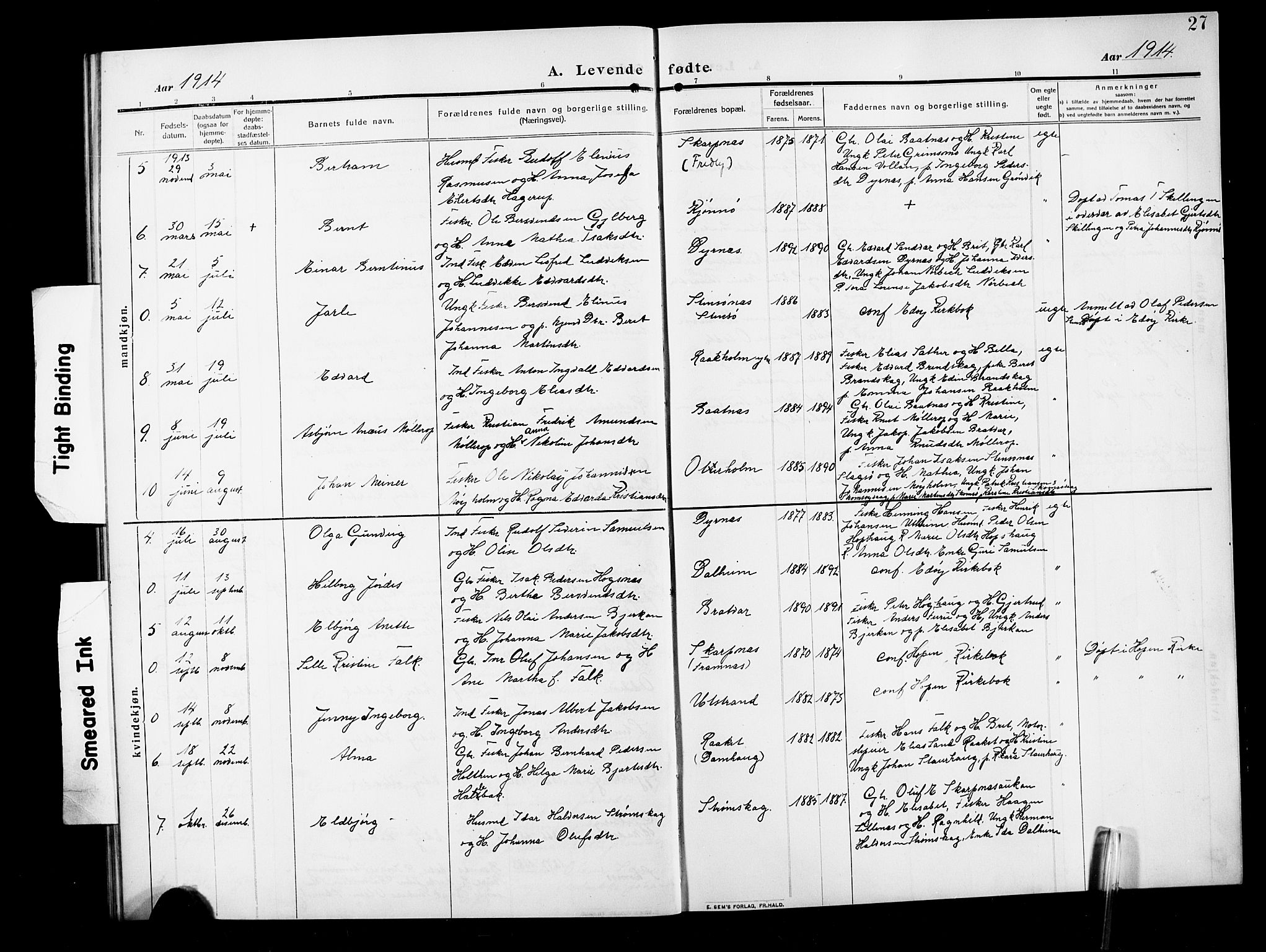 Ministerialprotokoller, klokkerbøker og fødselsregistre - Møre og Romsdal, AV/SAT-A-1454/582/L0949: Parish register (copy) no. 582C01, 1909-1925, p. 27