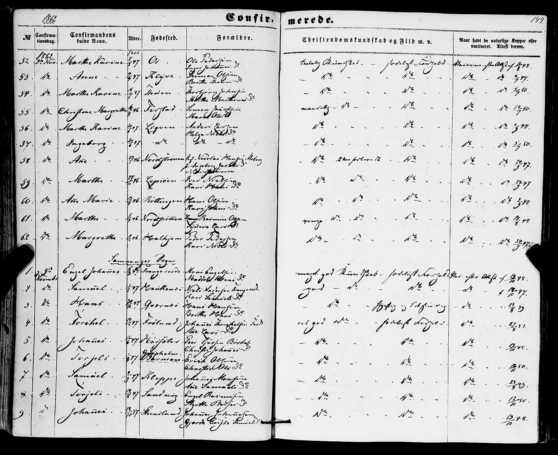 Os sokneprestembete, AV/SAB-A-99929: Parish register (official) no. A 17, 1860-1873, p. 144