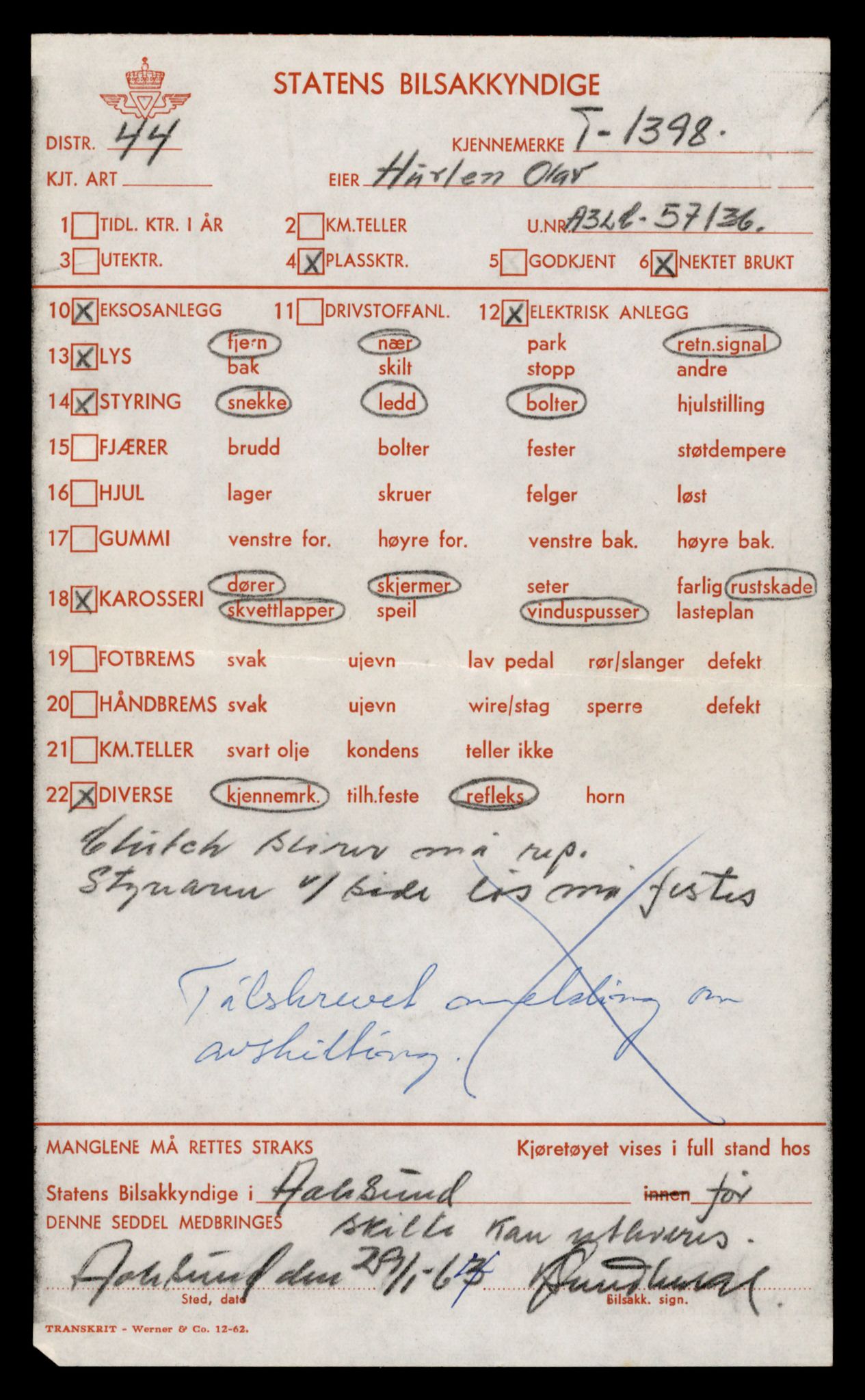 Møre og Romsdal vegkontor - Ålesund trafikkstasjon, AV/SAT-A-4099/F/Fe/L0034: Registreringskort for kjøretøy T 12500 - T 12652, 1927-1998, p. 980