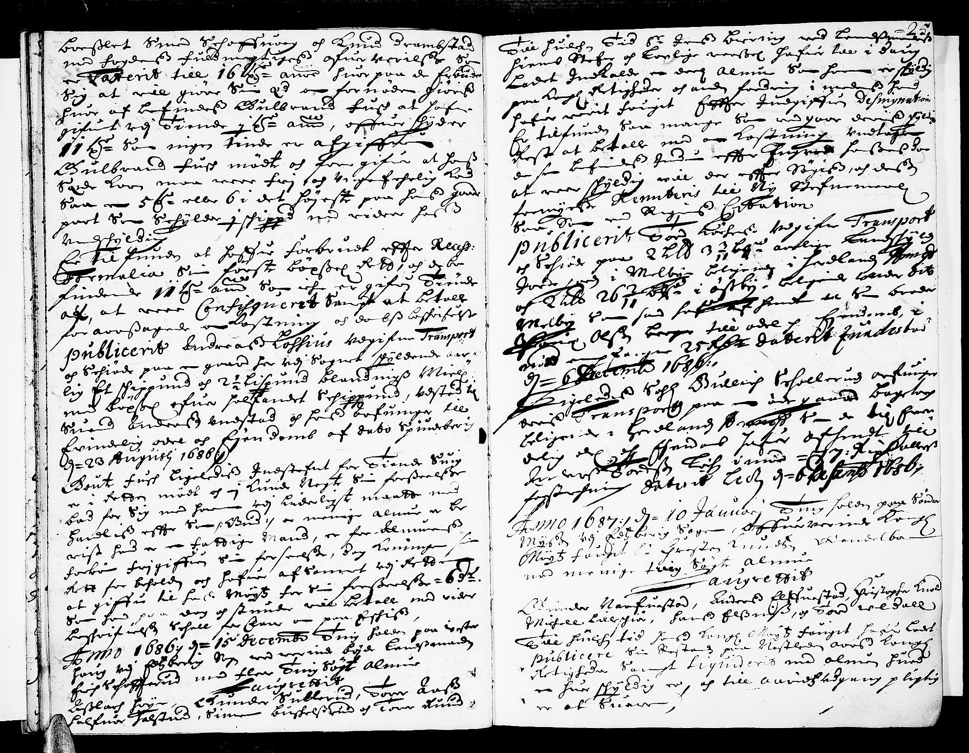 Heggen og Frøland sorenskriveri I, AV/SAO-A-11556/F/Fb/L0024: Tingbok, 1686-1690, p. 24b-25a