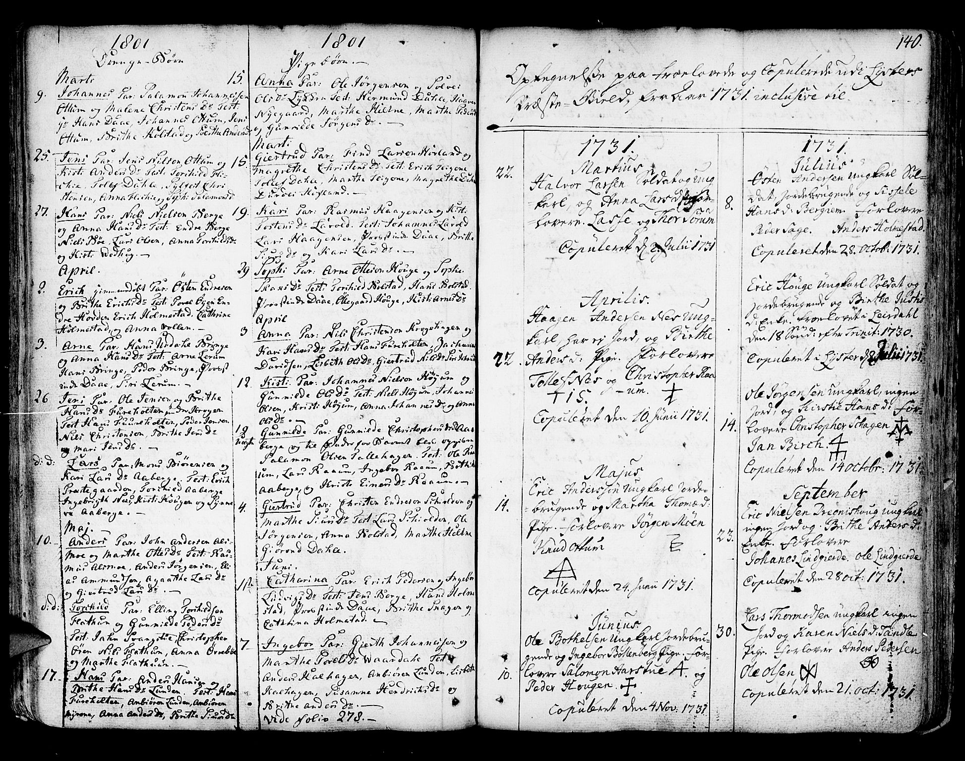 Luster sokneprestembete, SAB/A-81101/H/Haa/Haaa/L0001: Parish register (official) no. A 1, 1731-1803, p. 140