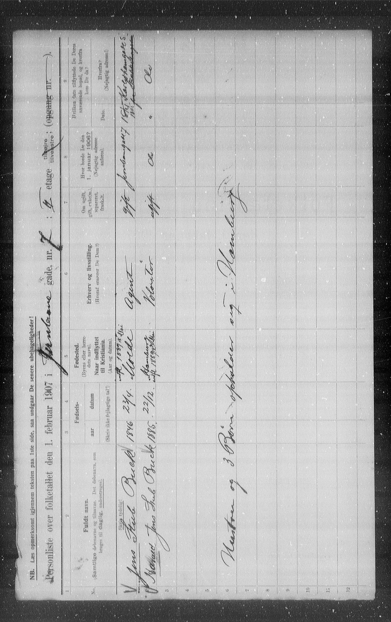 OBA, Municipal Census 1907 for Kristiania, 1907, p. 23841