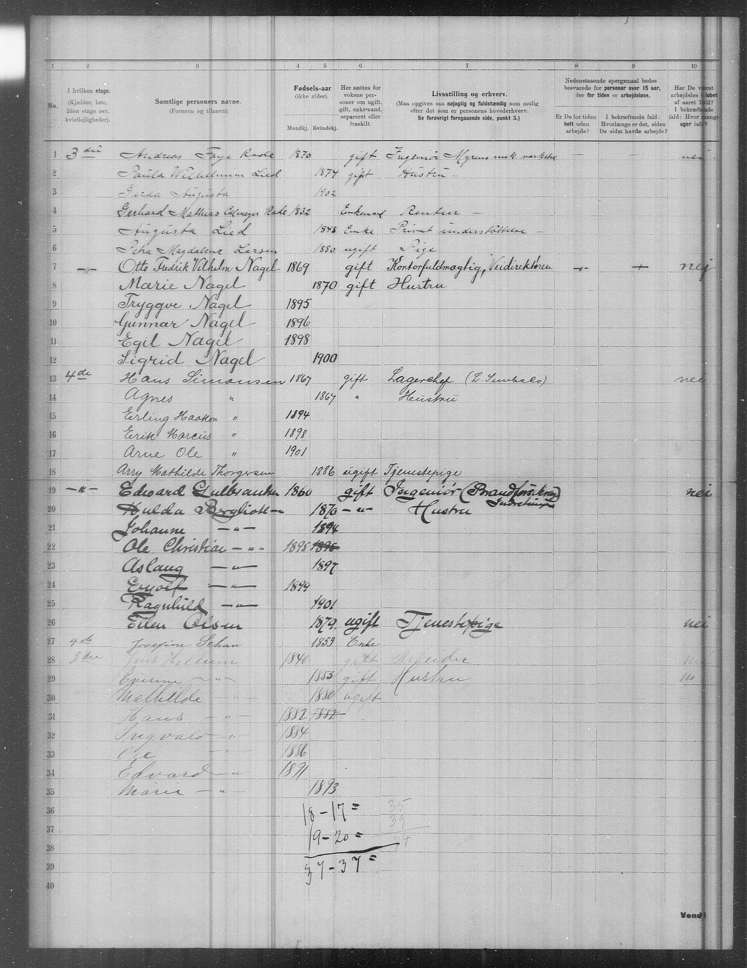 OBA, Municipal Census 1902 for Kristiania, 1902, p. 18374