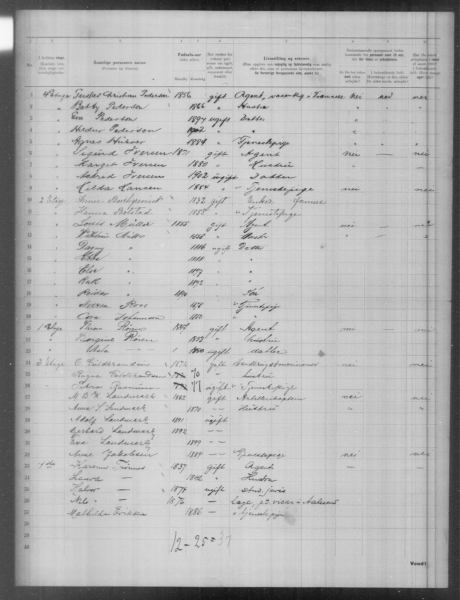 OBA, Municipal Census 1903 for Kristiania, 1903, p. 2436