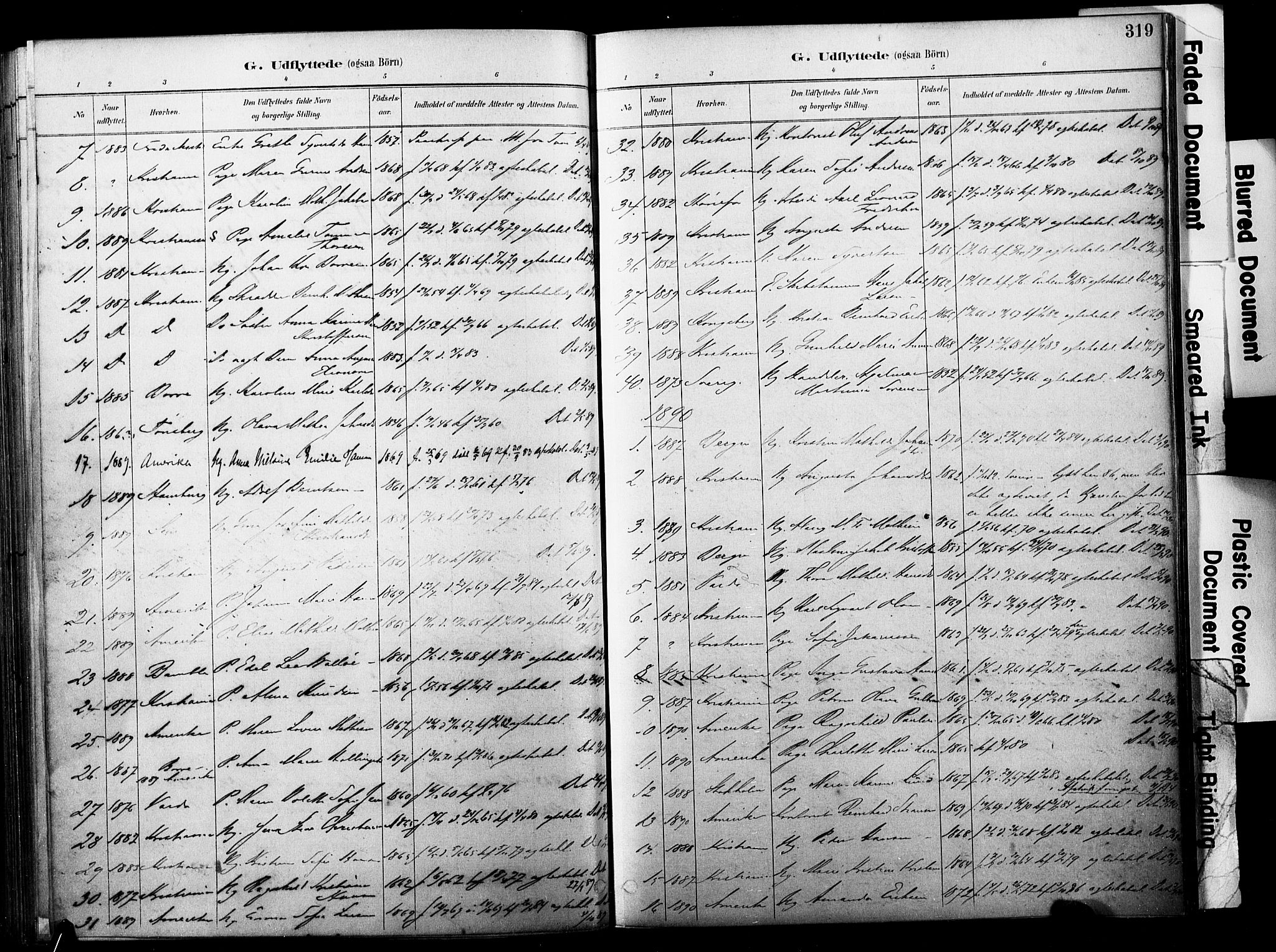 Horten kirkebøker, SAKO/A-348/F/Fa/L0004: Parish register (official) no. 4, 1888-1895, p. 319