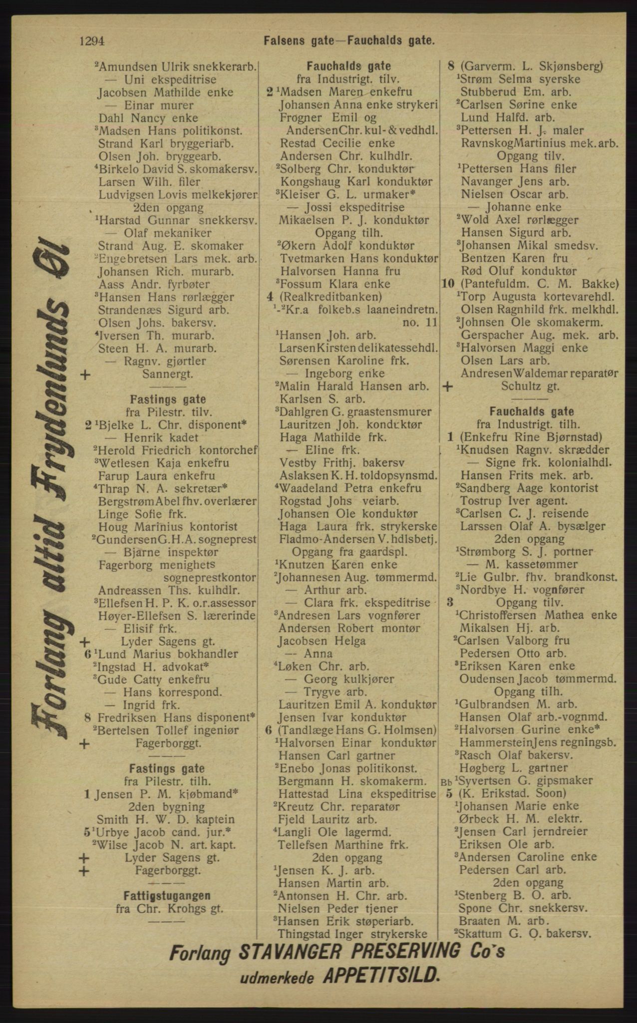 Kristiania/Oslo adressebok, PUBL/-, 1913, p. 1250