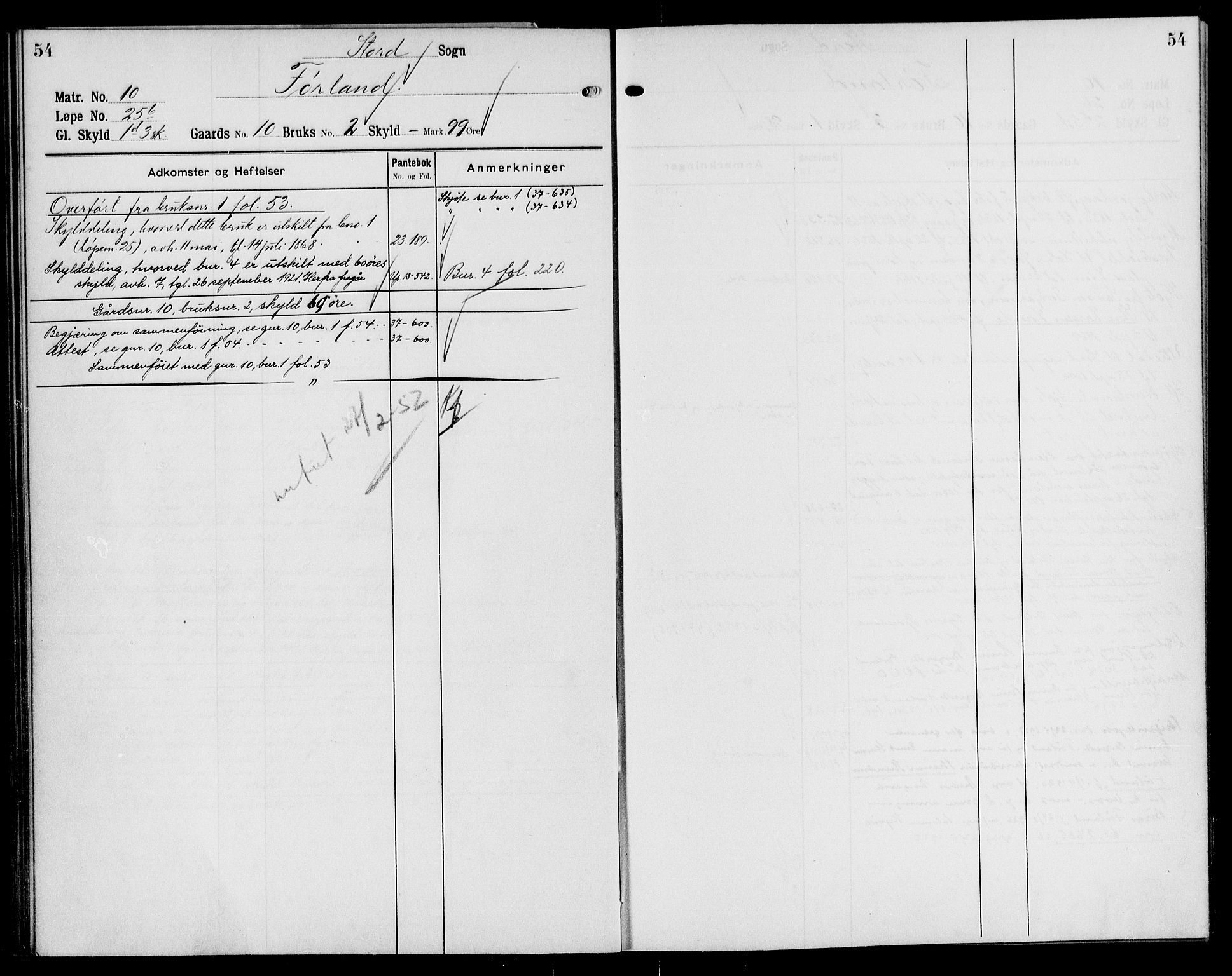 Sunnhordland sorenskrivar, AV/SAB-A-2401/1/G/Ga/Gaq/L0002: Mortgage register no. II.A.q.2, 1914-1952, p. 54