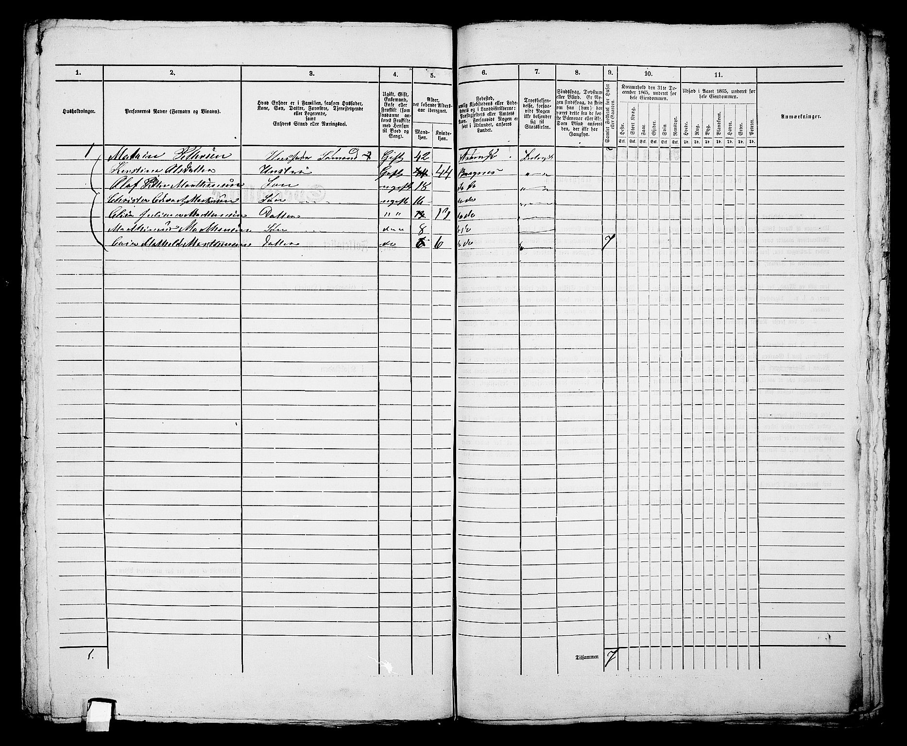 RA, 1865 census for Bragernes in Drammen, 1865, p. 1194